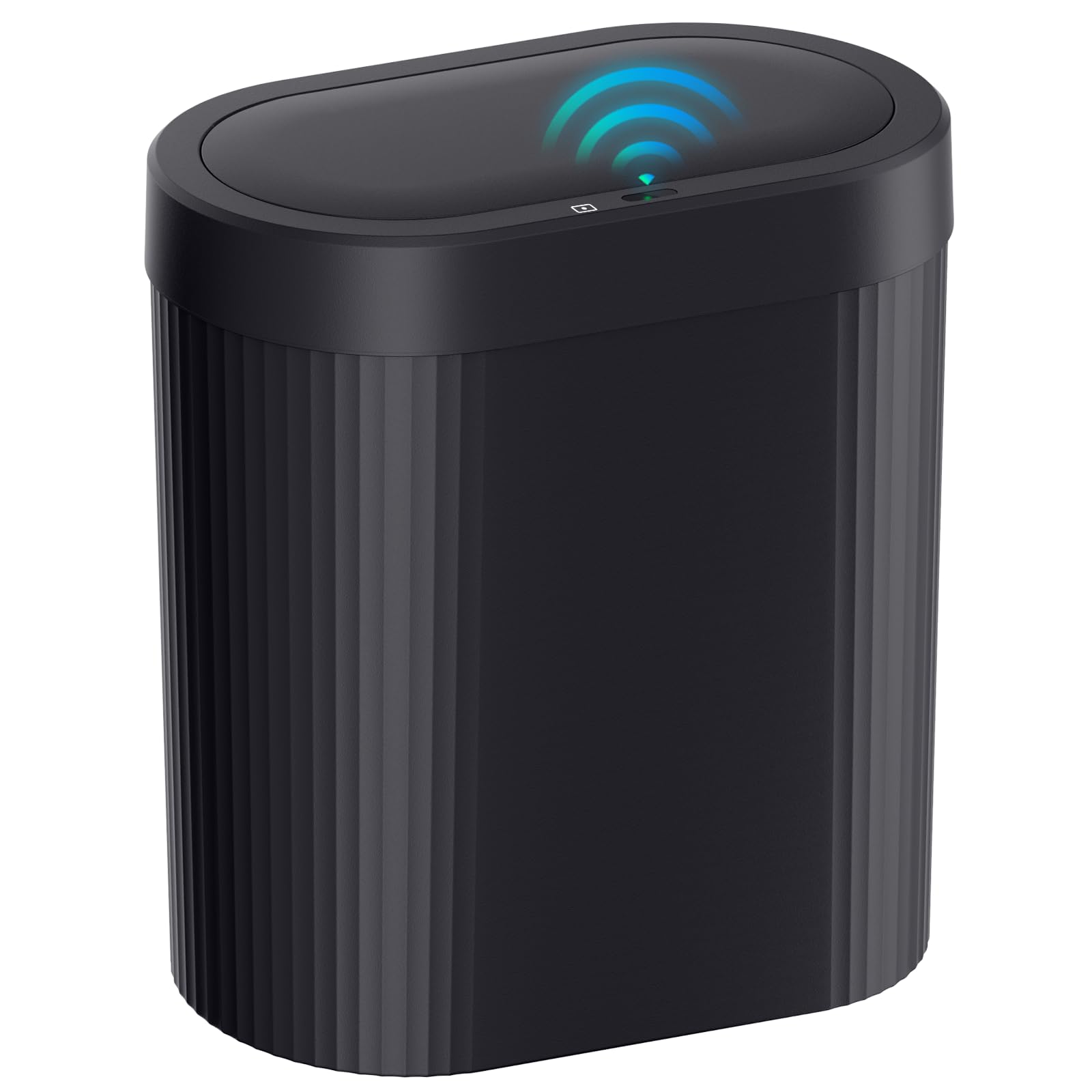 5 Gallon Bathroom Trash Can with Lid Automatic Motion Sensor Black Trash Can Touchless Slim Waterproof Garbage Bin