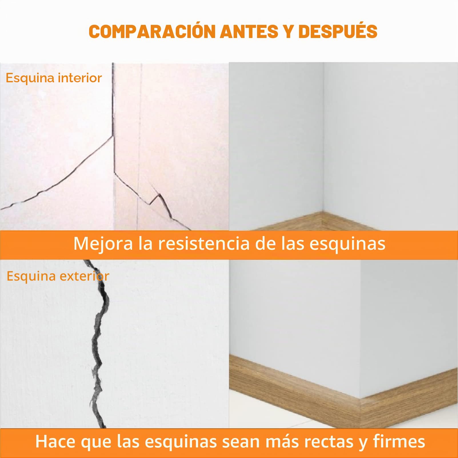 Cinta reforzada para esquinas de paneles de yeso para paredes, cinta con metal para esquina interior y exterior de paneles de yeso, 5 cm x 30,5 m, 1 rollo, sin lado adhesivo