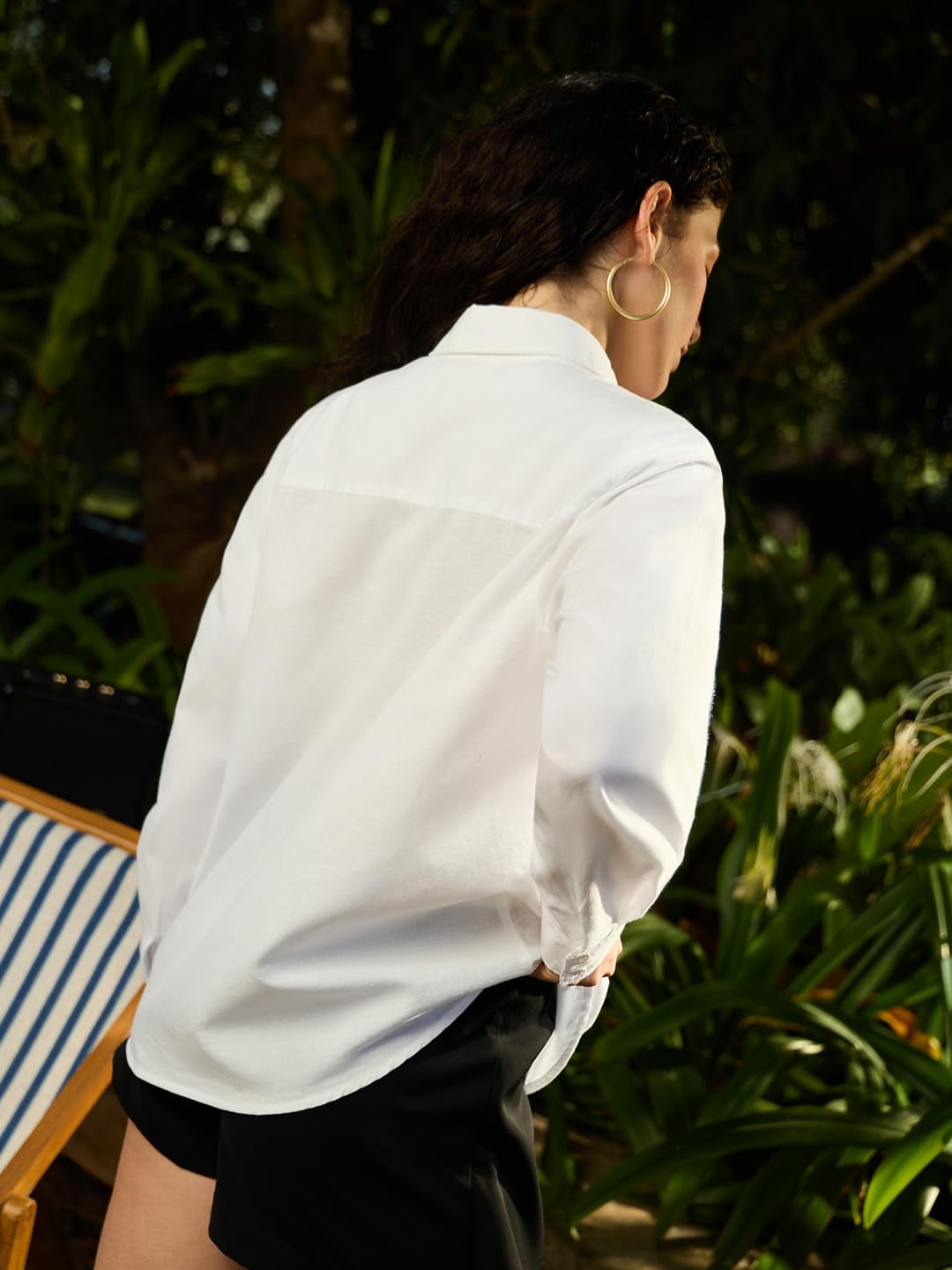 The Souled Store Camicia in cotone e lino: The Swallows donne e ragazze a lunghezza intera, colletto spalmato bianco ricamato cotone lino vestibilità comoda traspirante leggera comoda camicia per
