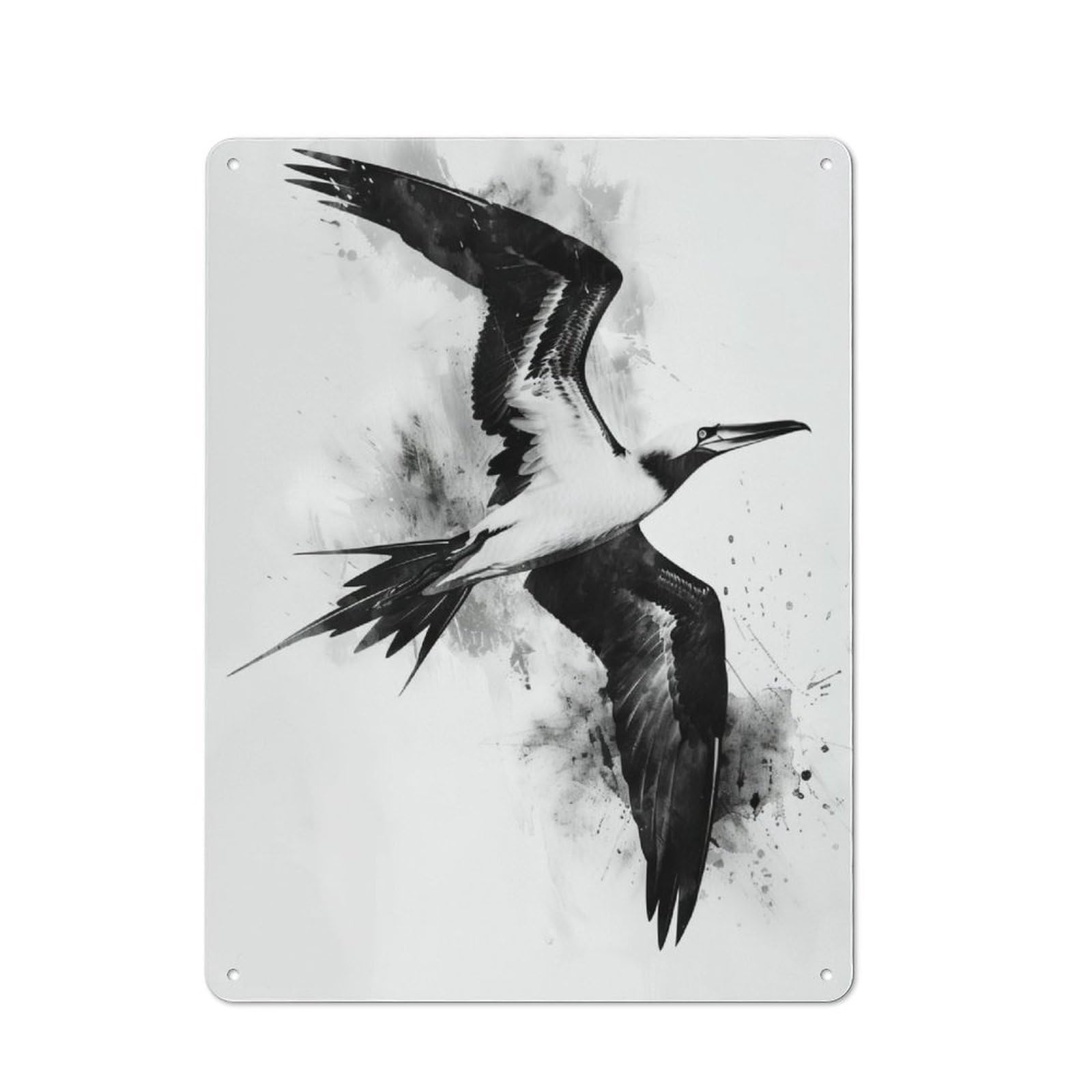 Junmoney Frigate Bird Watercolor Tin Wall Plaque 40X30cm With For Bar Or Restaurant, Autumn Wall Decor For Hospitality Decor Collectors