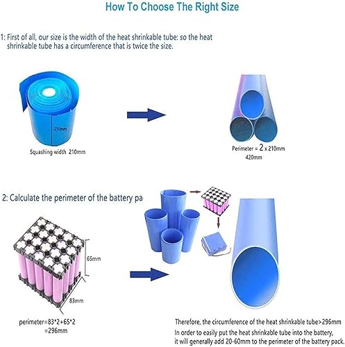 Miniatura 4 de GOONSDS Tubo termocontraíble para bricolaje Big Battery Pack Power PVC Wrap Tube Protección de aislamiento de larga duración, seguro y fácil,