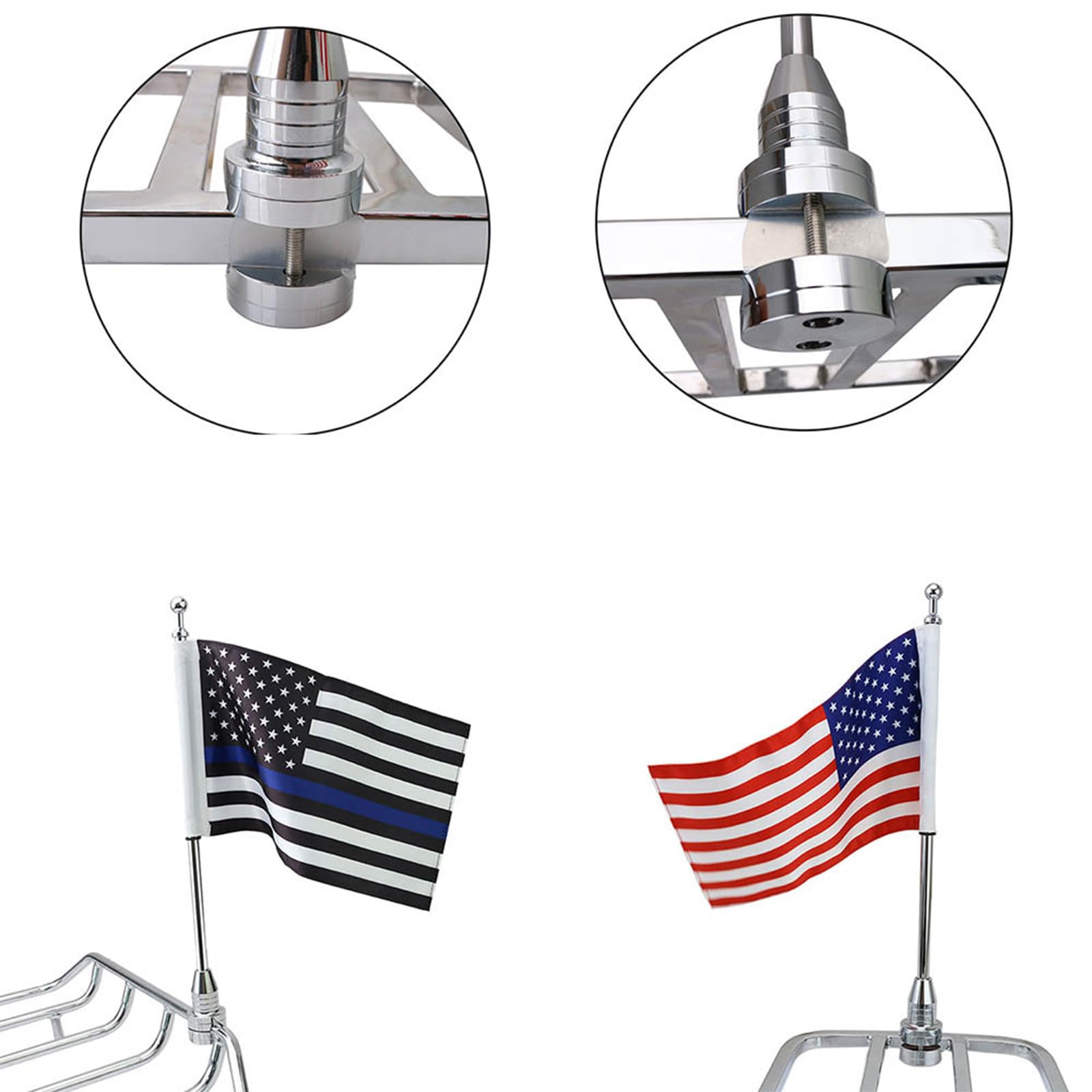 Bandiere del motociclo Pali Montare Portapacchi Bandiere Mensola Con Base Regolabile Per Posteriore Portapacchi Decorazione Nero Moto Flagpole Mount