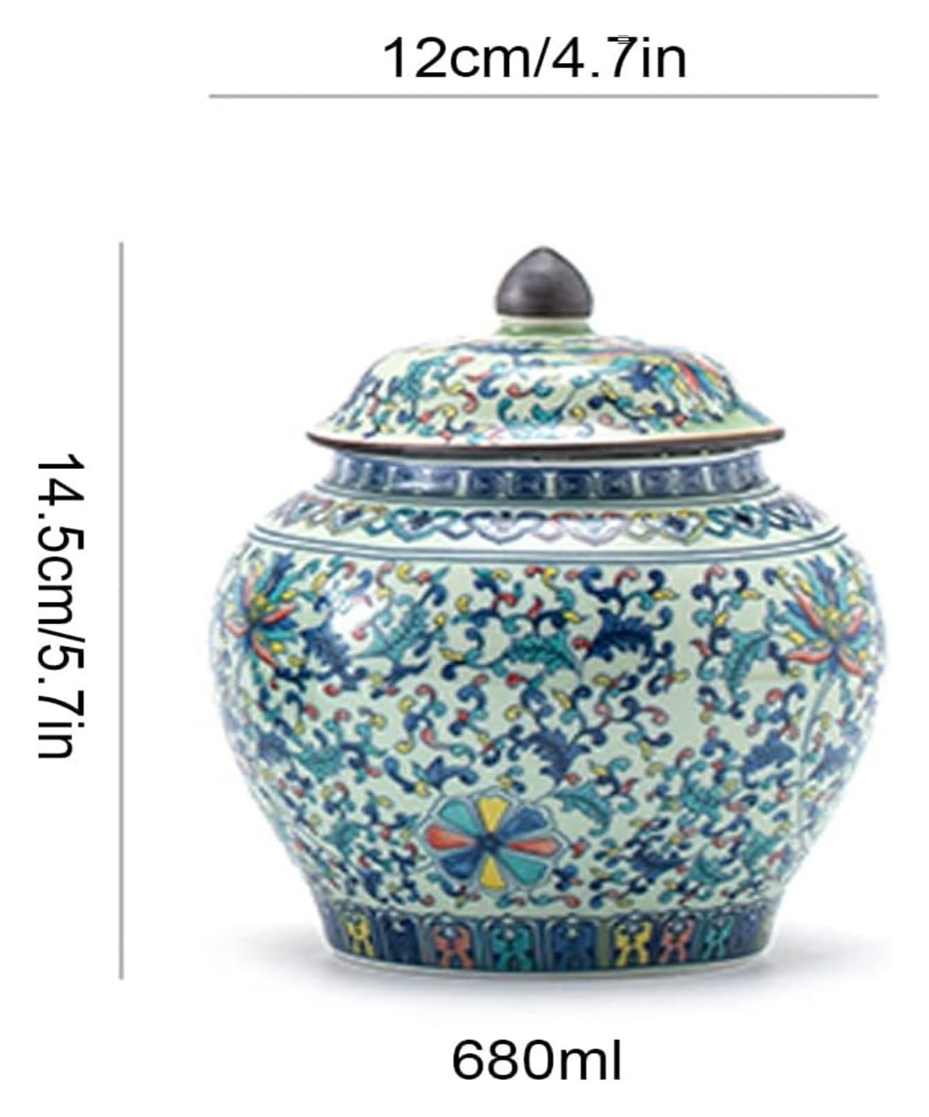 Słoiki z herbatą Dekoracja Słoiki na imbir z pudełkiem, porcelanowy pojemnik na herbatę na sypką herbatę, ceramiczny słoik do przechowywania z zamkniętą pokrywką, pojemnik na herbatę/słoik na kawę/