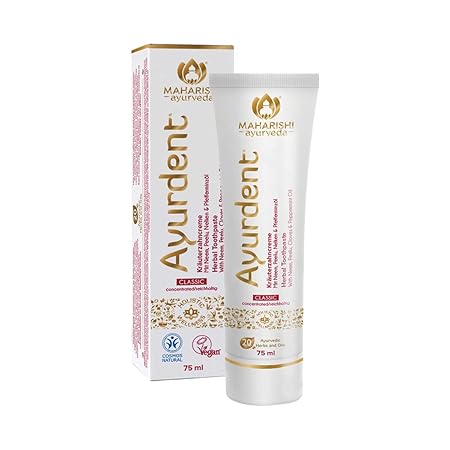 Maharishi Ayurveda Ayurdent Classic Ayurvedic Herbal Toothpaste- All Natural | SLS & Fluoride Free, Antioxidant & Anti Bacterial benefits |Whitens & Strengthens Teeth | Helps fight Plaque,Tartar|75mL