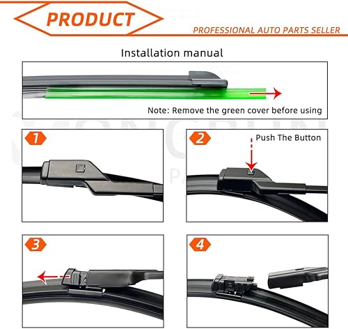 Miniatura 7 de Limpiaparabrisas automático de automóvil, 21 + 19 pulgadas, repuesto para VW Polo 2005-2009, limpiaparabrisas de equipo original, que cumple con la