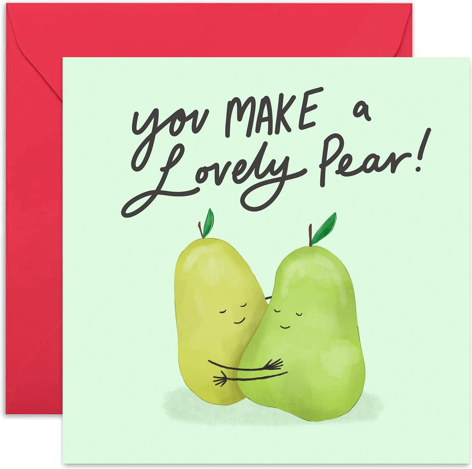 Old English Co. You Make a Lovely Pear Card - Funny Wedding Engagement Card for Happy Couple | Humour Funny for Men, Women, Family and Friends | Blank