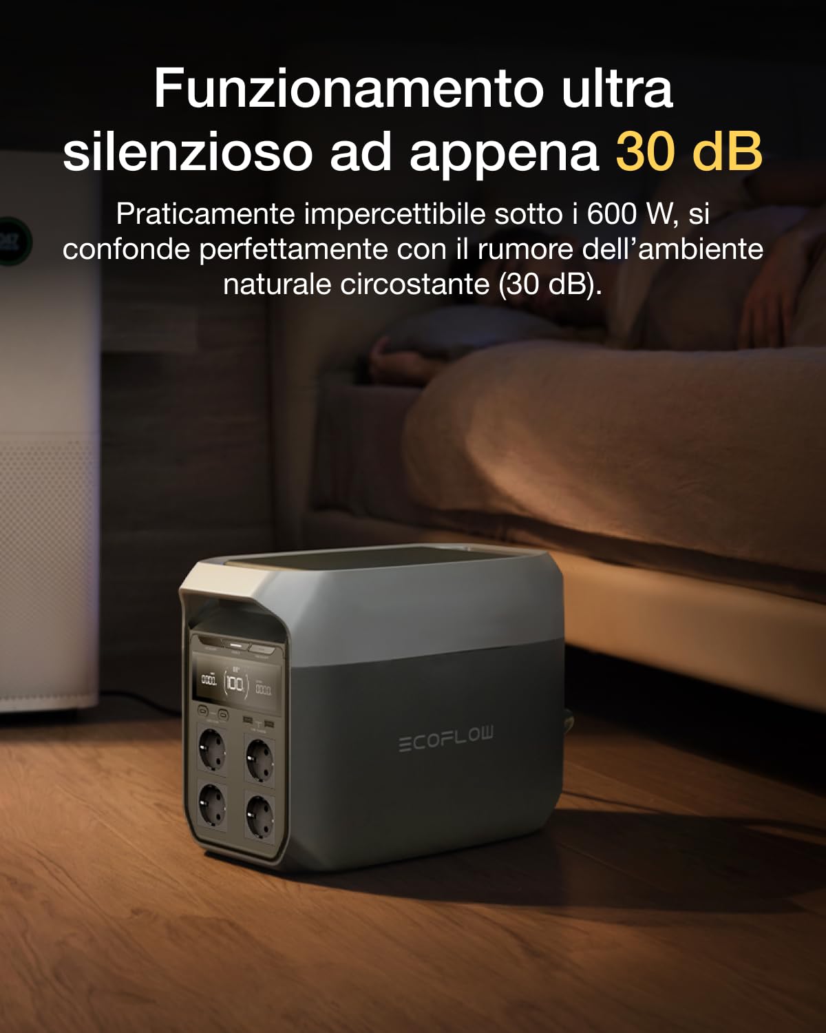 EcoFlow Centrale elettrica portatile DELTA 3,1024Wh generatore solare,batteria LFP,ricarica rapida 0-70% in 30 min, espandibile fino a 5kWh,generatore con UPS per casa,campeggio