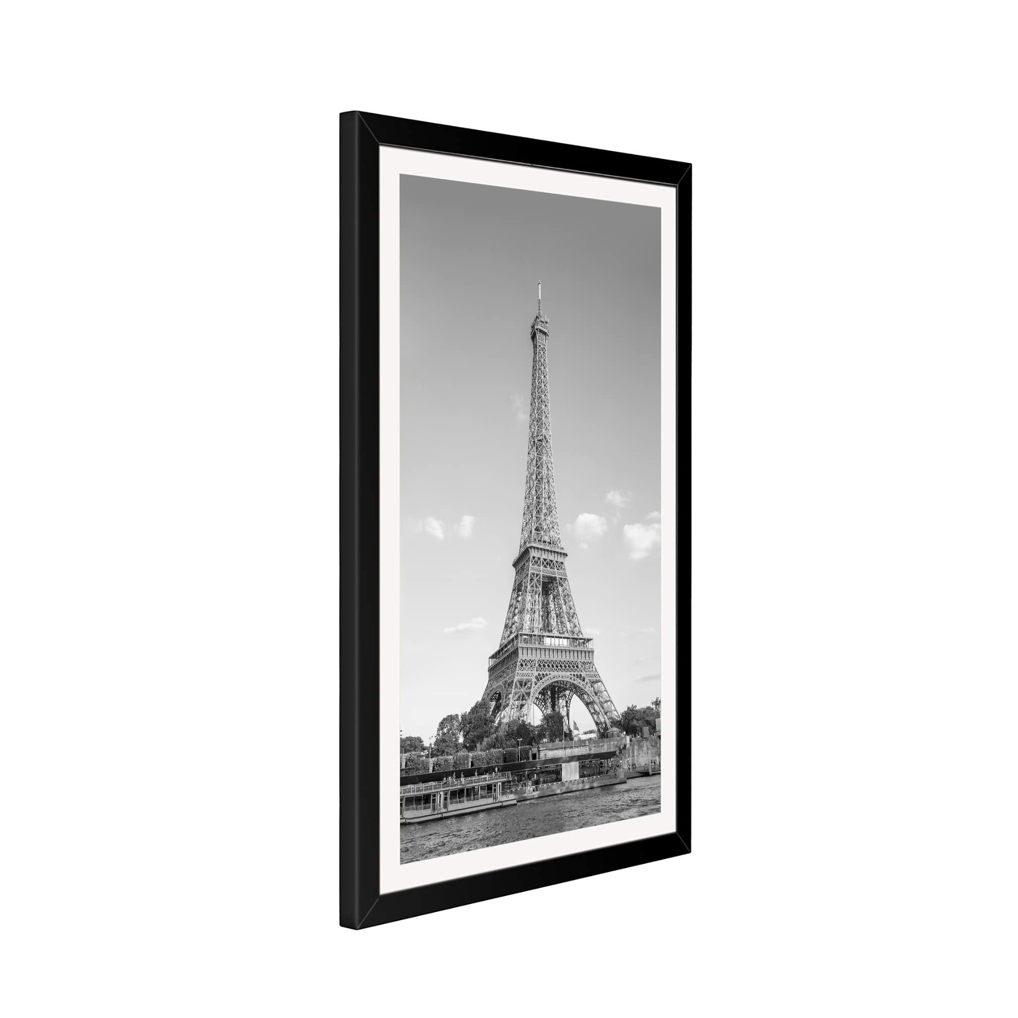 upsimples 12x18 Picture Frame Set of 5,Display Pictures 11x17 with Mat or 12x18 Without Mat,Wall Gallery Photo Frames,Black