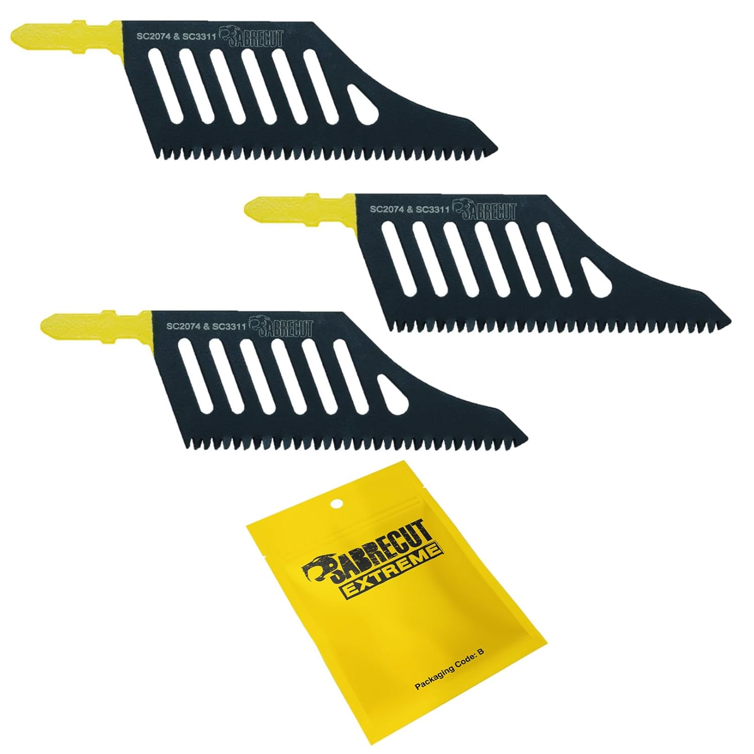 3 x SabreCut JSSC2074_3 T Shank HCS Wood Flush Cutting DT2074 Jigsaw Blades Compatible with Dewalt Bosch and Many Others