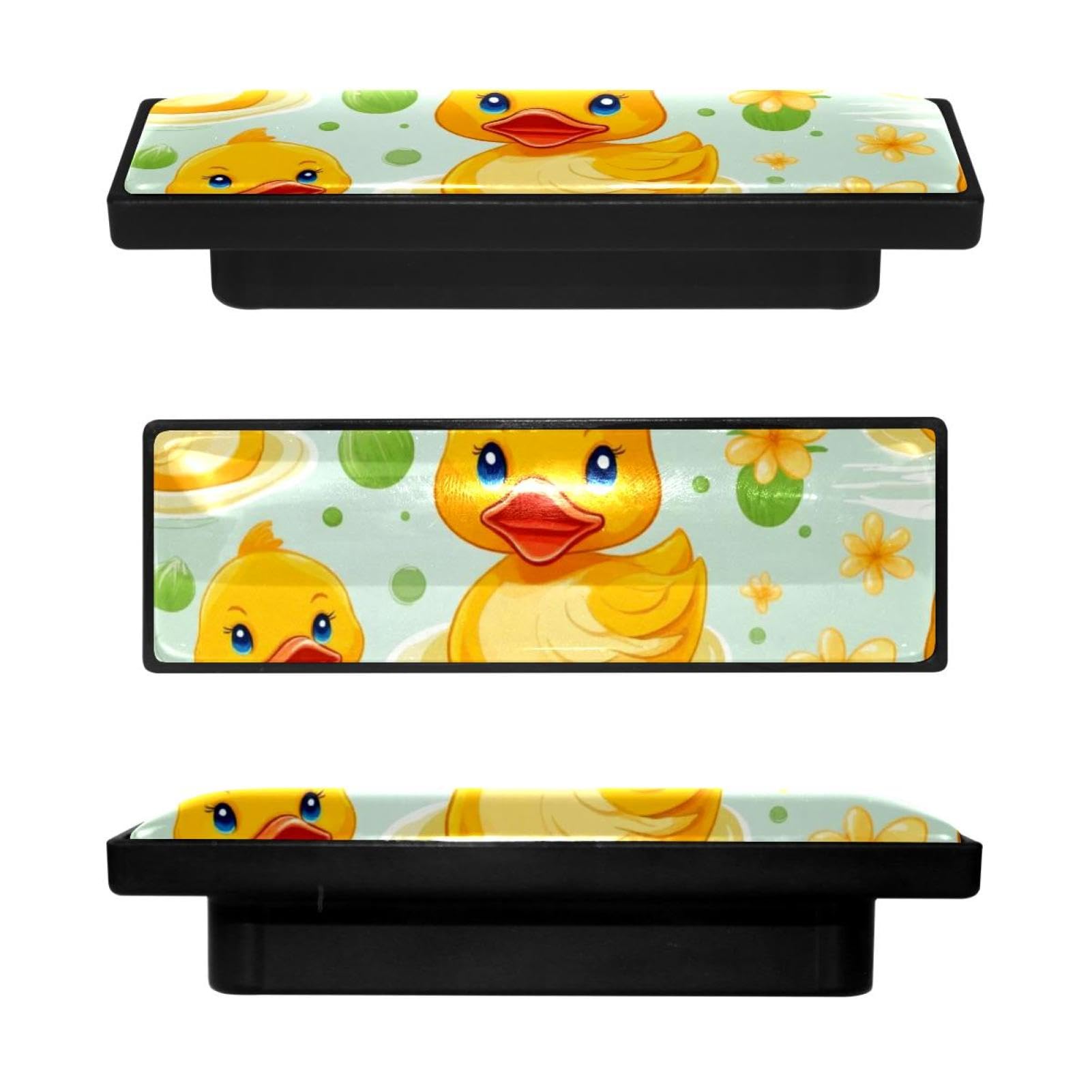 Boutons de placard rectangulaires jaune canard pour relooker une commode