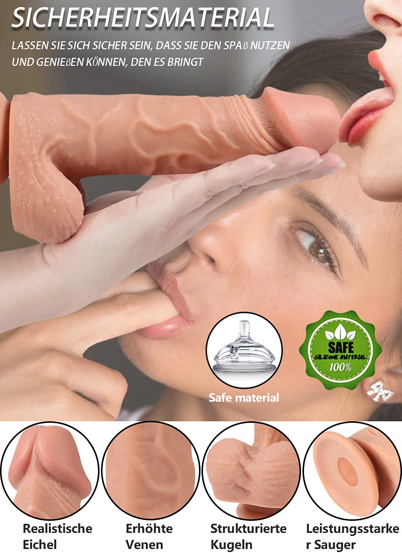 Consolador vibrador con función de tela Didlo Vibraciones para mujeres, consolador silencioso con mando a distancia, vibrador para el ano y el principiante, con ventosa de silicona