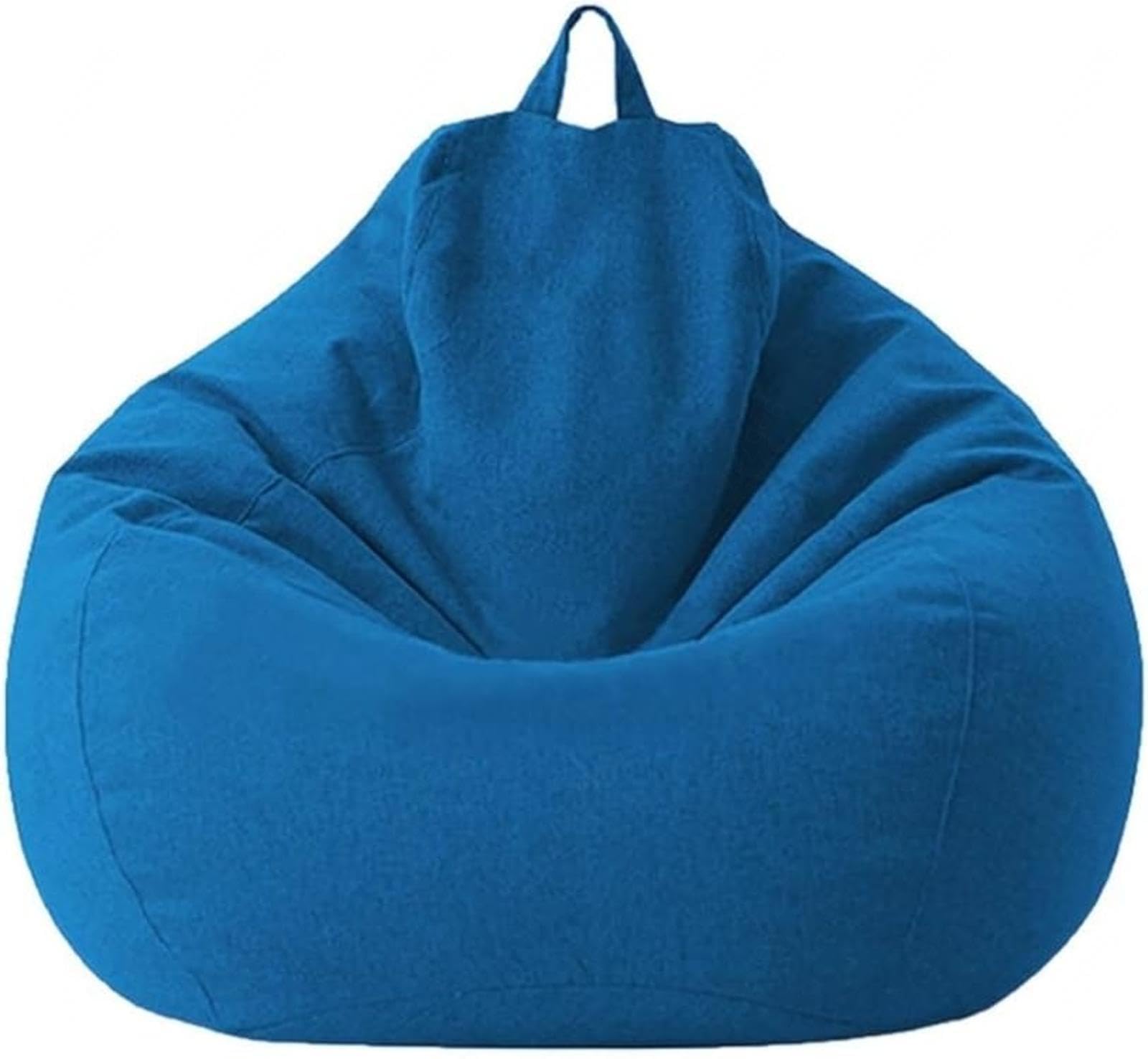 NIBHZ Bean Bag Cover Big Cotton Linen Lazy BeanBag Chair Sofa Covers Puff Relax Lounge Couch,blue-100X120cm