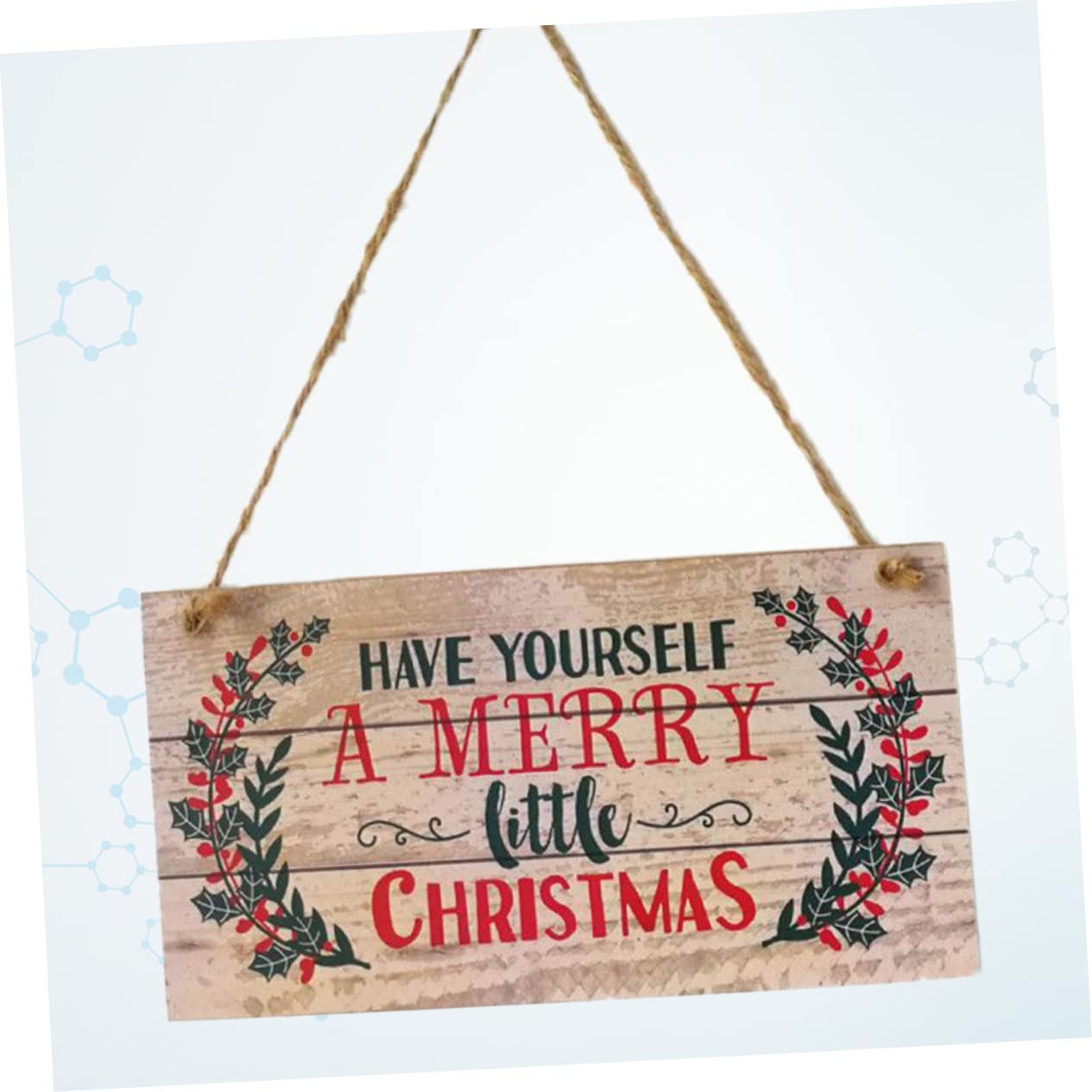 Decoración Navideña Colgante Para Puerta De Madera 20x10x0,5 Cm Letrero Merry Christmas Para Ambiente Festivo y Reuniones
