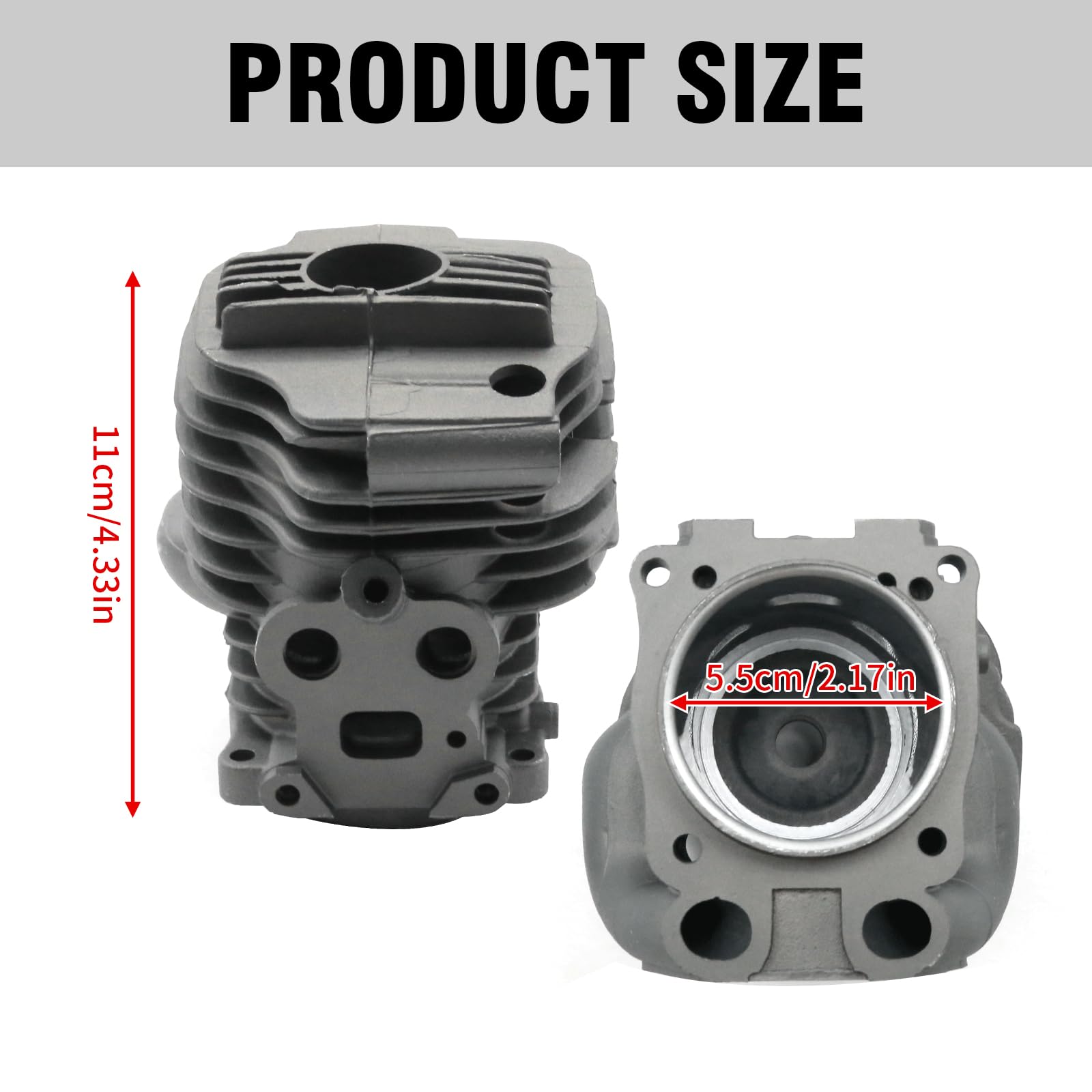 Hoypeyfiy 506 38 61-71 51 mm Kit cylindre piston roulements, remplacement pour modèles de tronçonneuse à béton Husqvarna K760 K750, avec bougie d'allumage, roulements et filtre à carburant