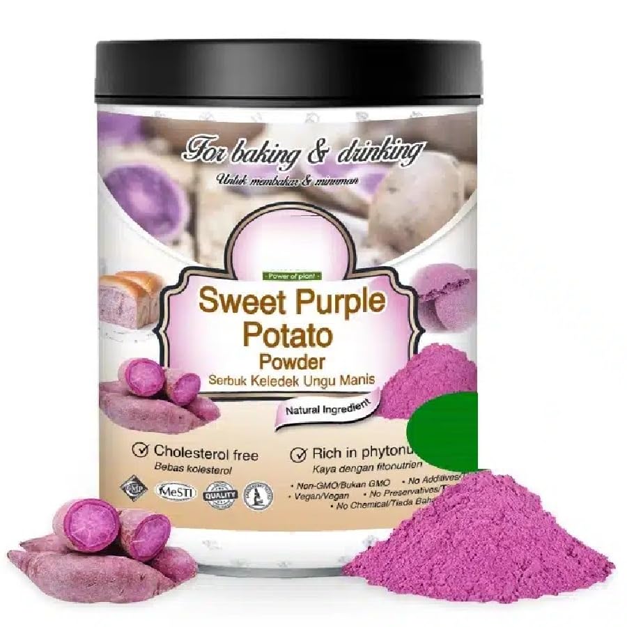 Pó de batata dulce violeta - 200g puro 100% natural