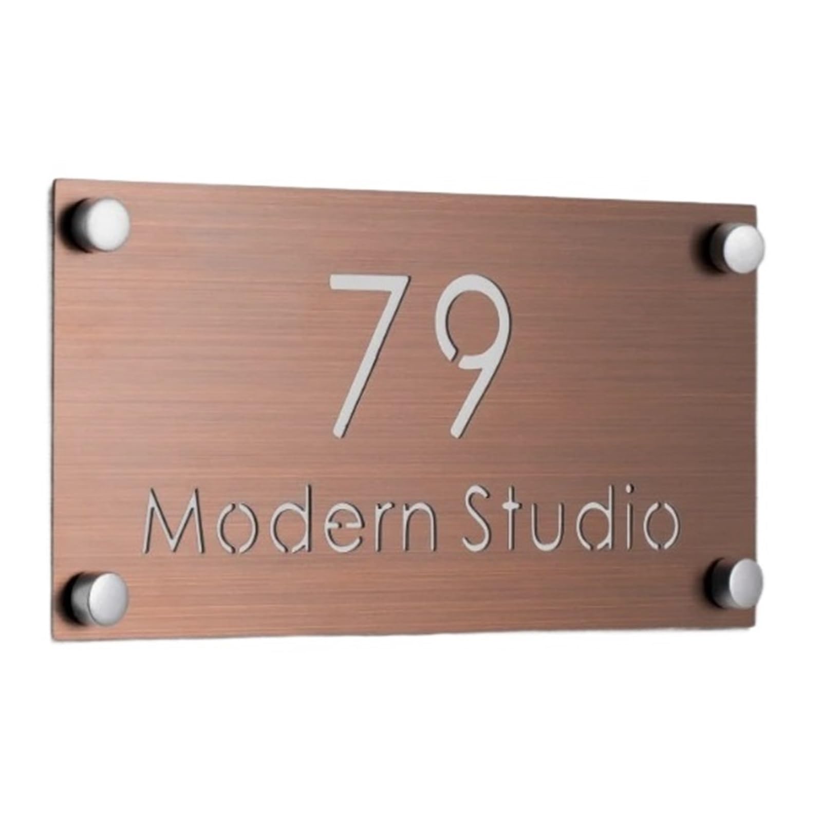 Placa De Puerta Exterior Número Casa, Acero Inoxidable, Moderna, Letra 3D, Nombre Familia for Hotel, Villa, Tienda, 1 Ud(3,50cmx25cm)