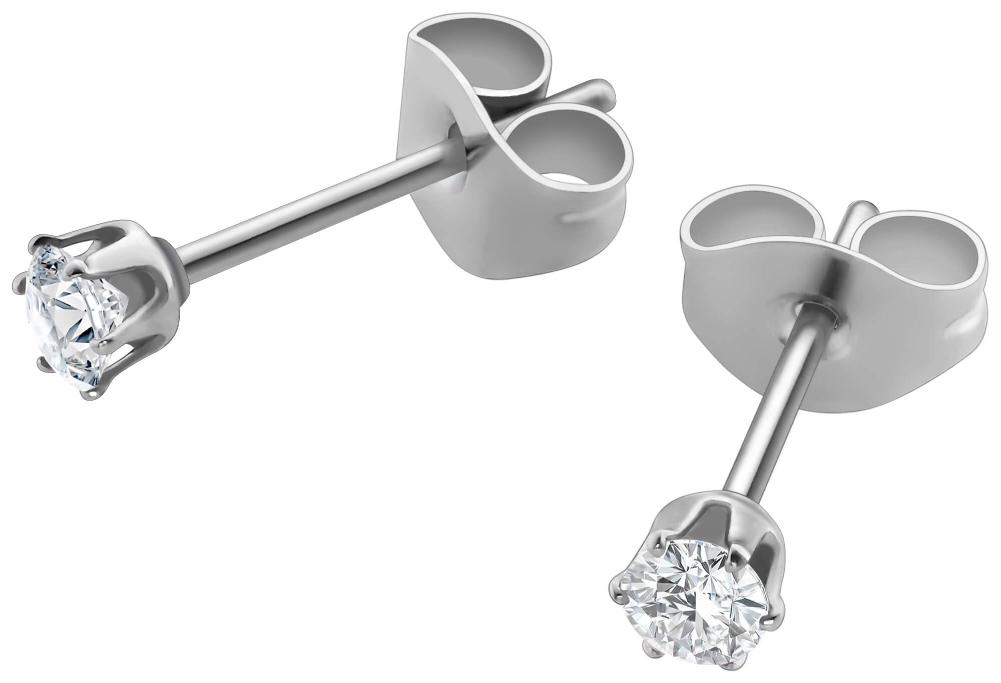 From da Phactory キュービックジルコニア CZ ピアス 一粒 ストーン 3mm 4mm 5mm サージカルステンレス 両耳用 ジュエリー メンズ レディース ユニセックス セカンドピアス