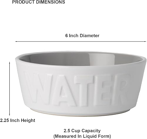 Miniatura 3 de PetRageous 14014 Back to Basics - Recipiente de agua para perros y microondas, apto para lavavajillas y microondas, 6 pulgadas de diámetro, 2.25