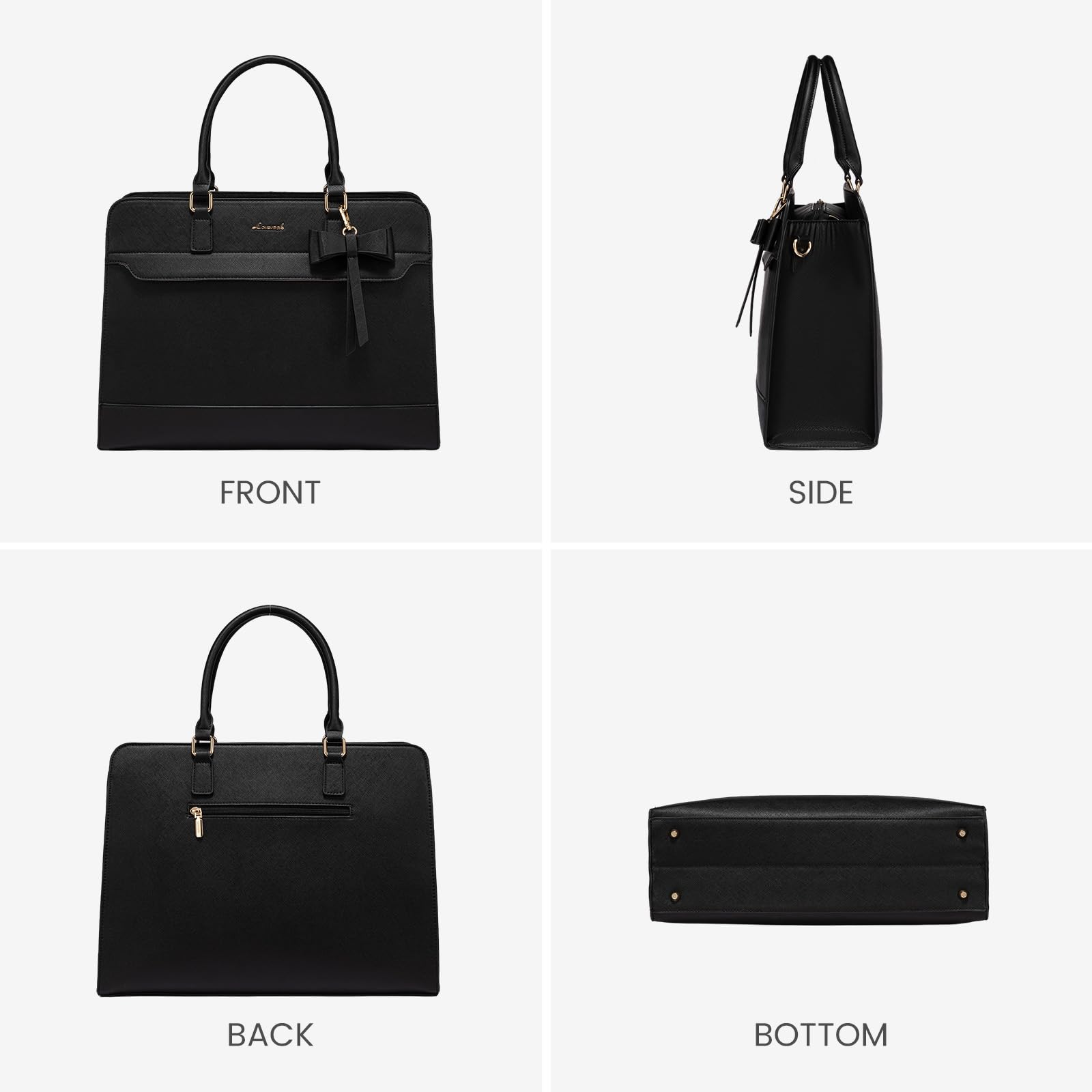 LOVEVOOK Borsa per computer portatile da donna, grande, in pelle sintetica, 2 in 1, a tracolla, elegante, da lavoro, per ufficio, lavoro