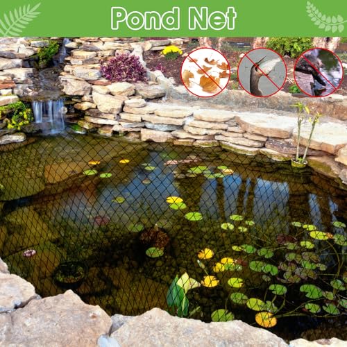 Teichnetz Feinmaschig, Vogelnetze Vogelschutznetz mit 12 Stück Bodenanker, Obstbaumnetz Laubnetz UV Beständig Schwarz für Teich Gartennetz Obstbäume Gemüse Schutznetz (2x5m)