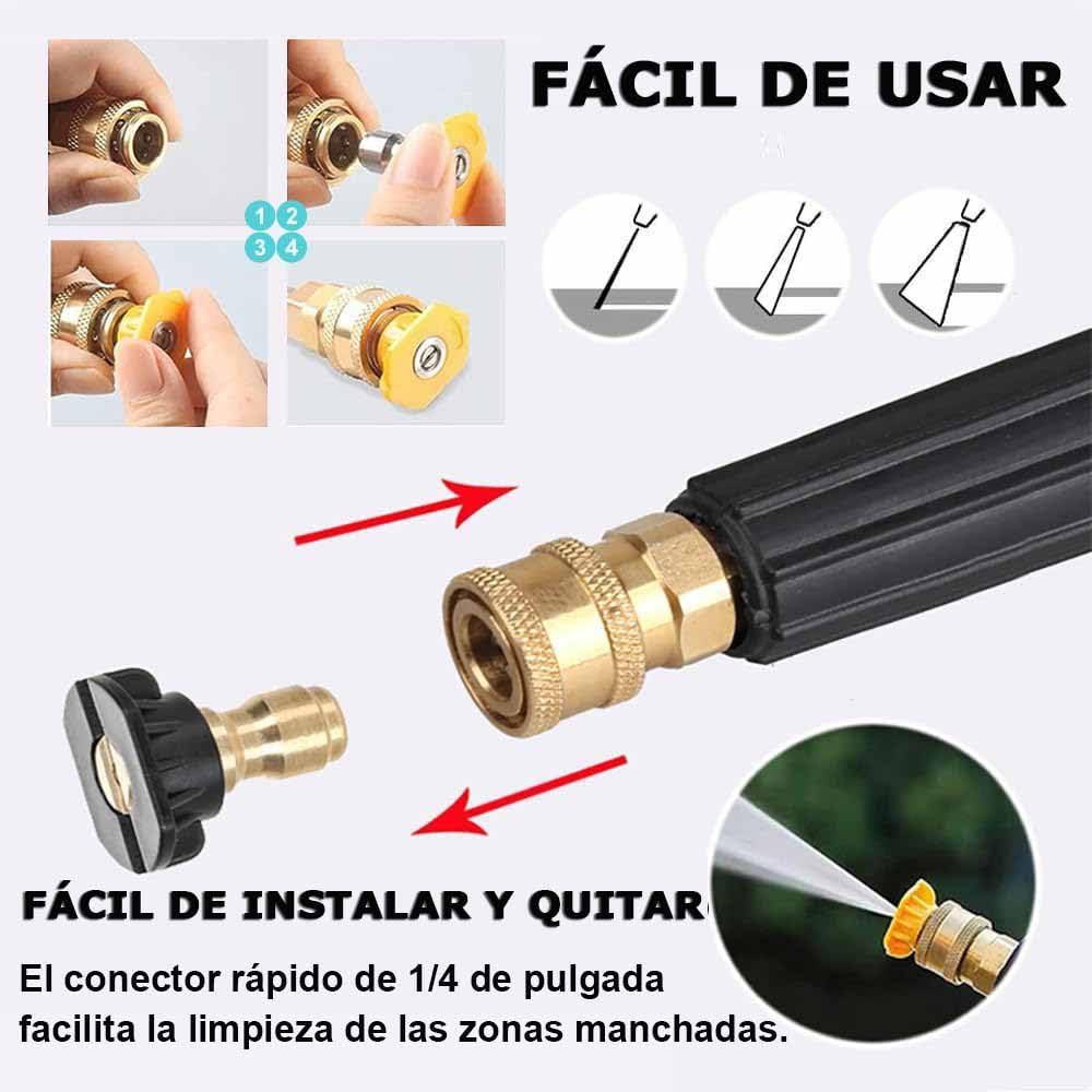 Treki 7pcs Boquilla para Hidrolimpiadora a Presión Boquillas de Conexión Rápida de 1/4" Boquilla Lavadora a Presión para Limpieza de Automóviles y Jardinería 4000 PSI, 2.5 GPM