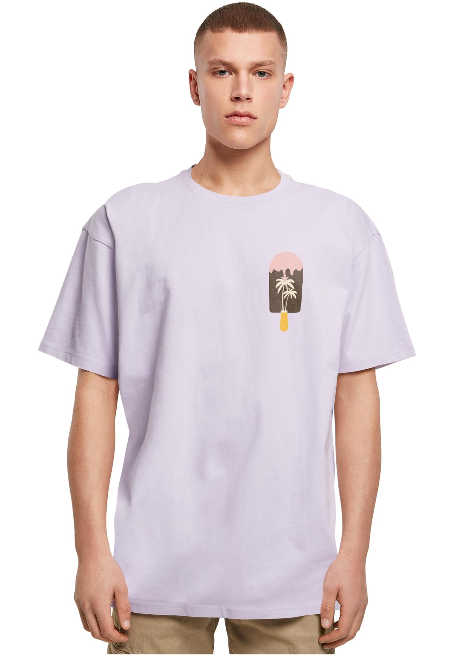 Merchcode Men's T-Shirt, Fliederfarben, M