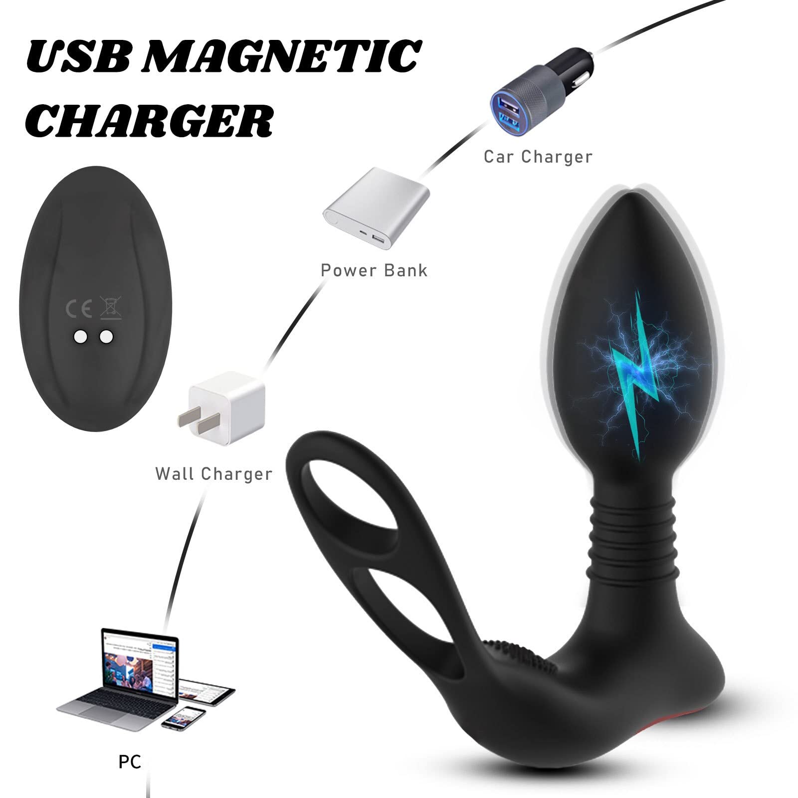 Plug anale Plug anale telecomandato senza fili con vibratore anale del massaggiatore della prostata maschio dell'anello del silicone 10 giocattoli adulti del sesso di velocità
