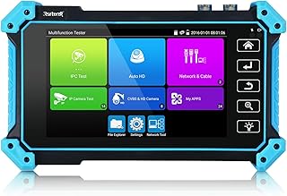 Rsrteng IP Camera Tester, IPC-5200 Plus 8MP AHD CVI TVI SDI CVBS IP Camera Test 4K HD Display Video Monitor 5inch IPS Touch Screen IPC Tester Support POE PTZ RS485 HDMI & VGA Input DC12V Output