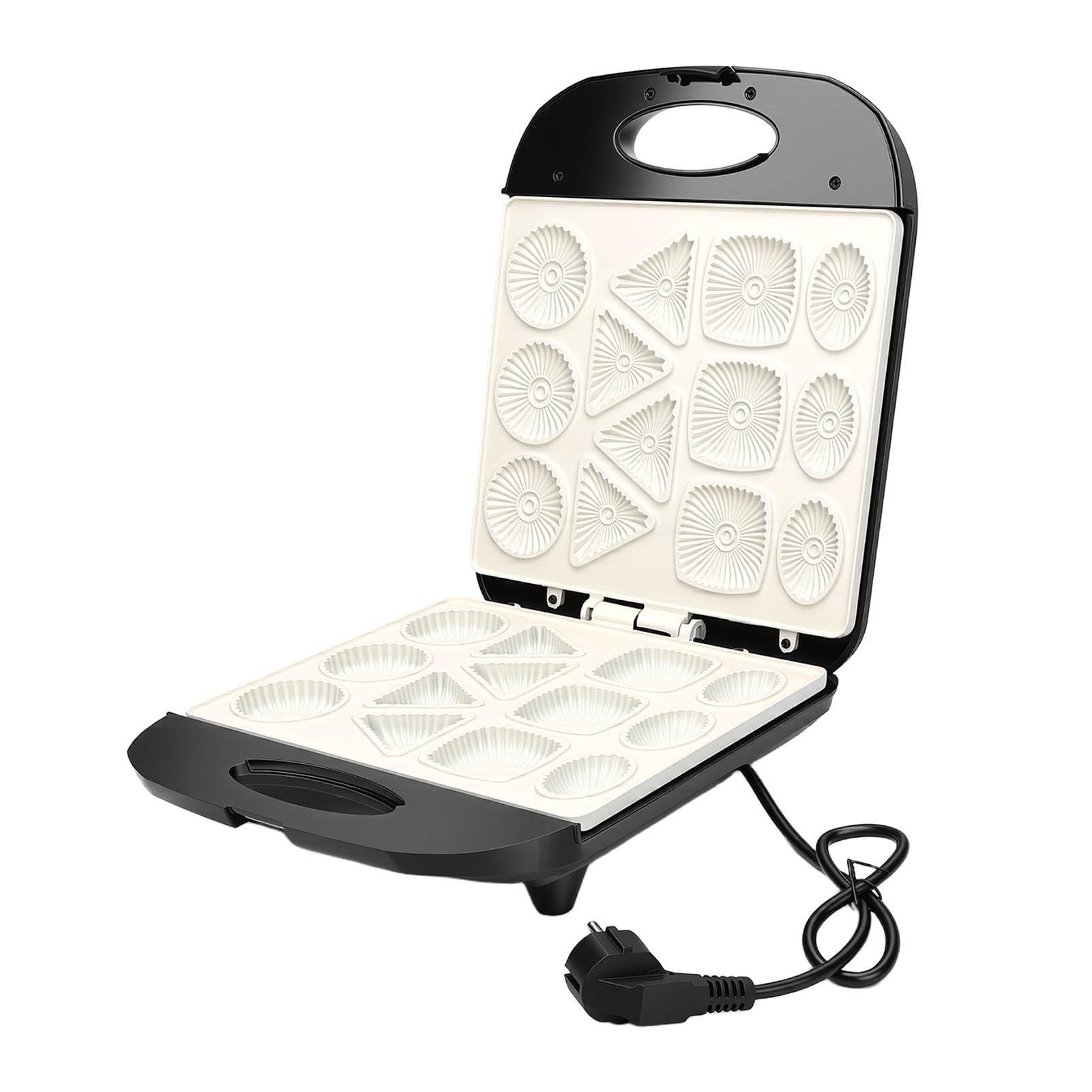 Zerodis Macchina per Snack, Macchina per Biscotti Elettrica per Colazione, Feste, Amici di Famiglia, Raccolta di Snack con Biscotti, Riscaldamento Doppio Lato in Acciaio Inossidabile a (Spina