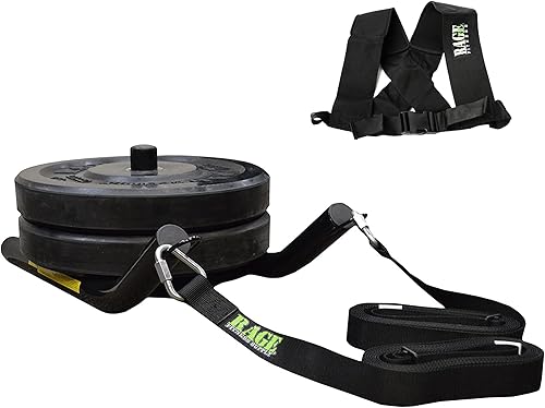 Miniatura 2 de Trineo de entrenamiento de pesas R2 con arnés. Capacidad de 90 libras y correa de 6.5 pies. Trineo de velocidad de potencia ideal para entrenamiento