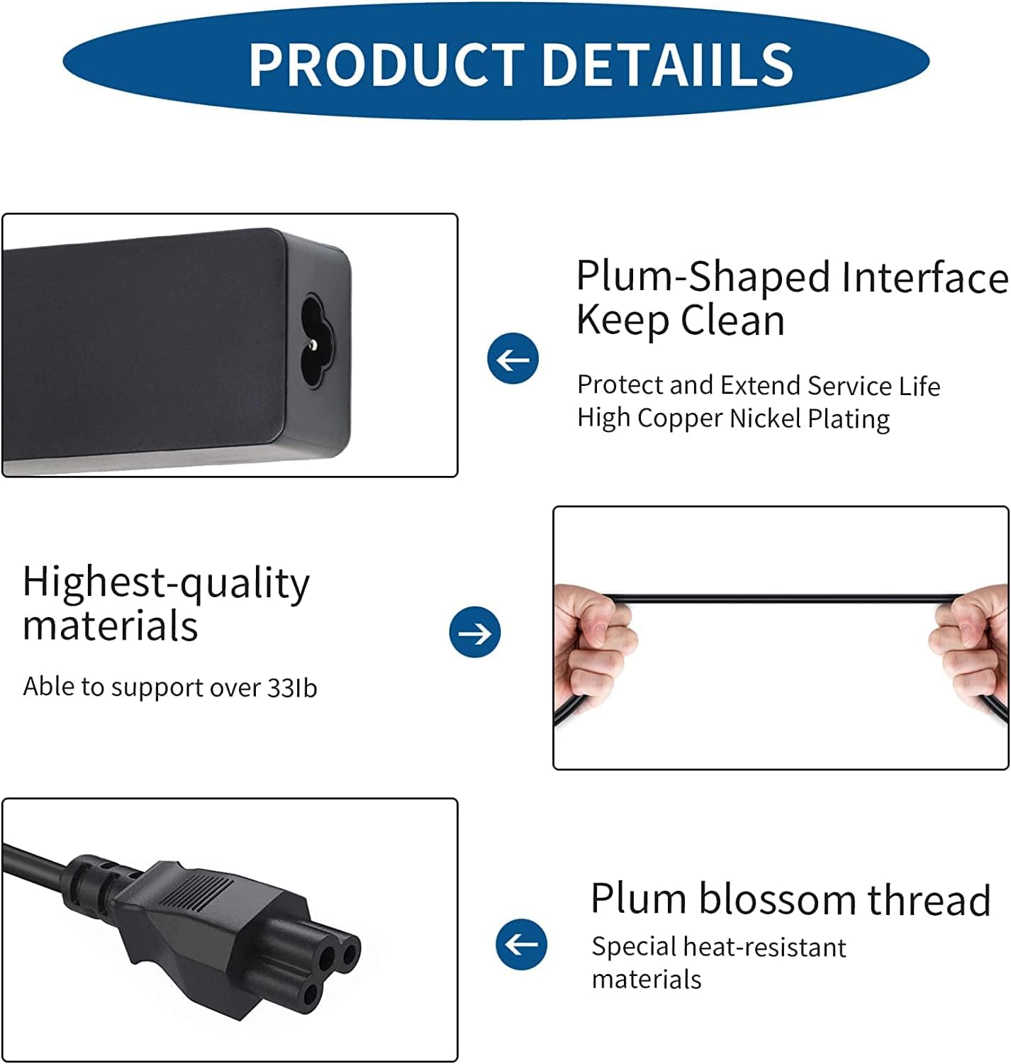 65W Alimentatore Caricatore USB C Type C per Lenovo Thinkpad T480 T580 T480S T590 X1 Carbon ThinkPad Yoga C740 S740 720 730 910 C930 C940 Chromebook 100e 300e 500e C330 C340 Adattatore PC Portatile