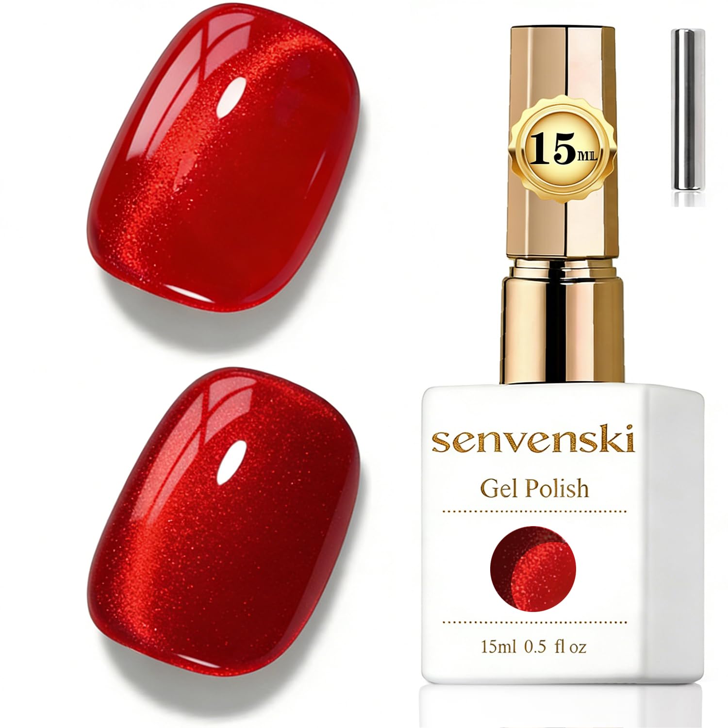Senvenski Gelee Glas Cat Eye Gel Nagellack mit Magnet 15ML Magnetisch 3D Galaxie Holographisch Reflektierend Glitzernd Durchsichtig Farbe Gellack Salon Home DIY
