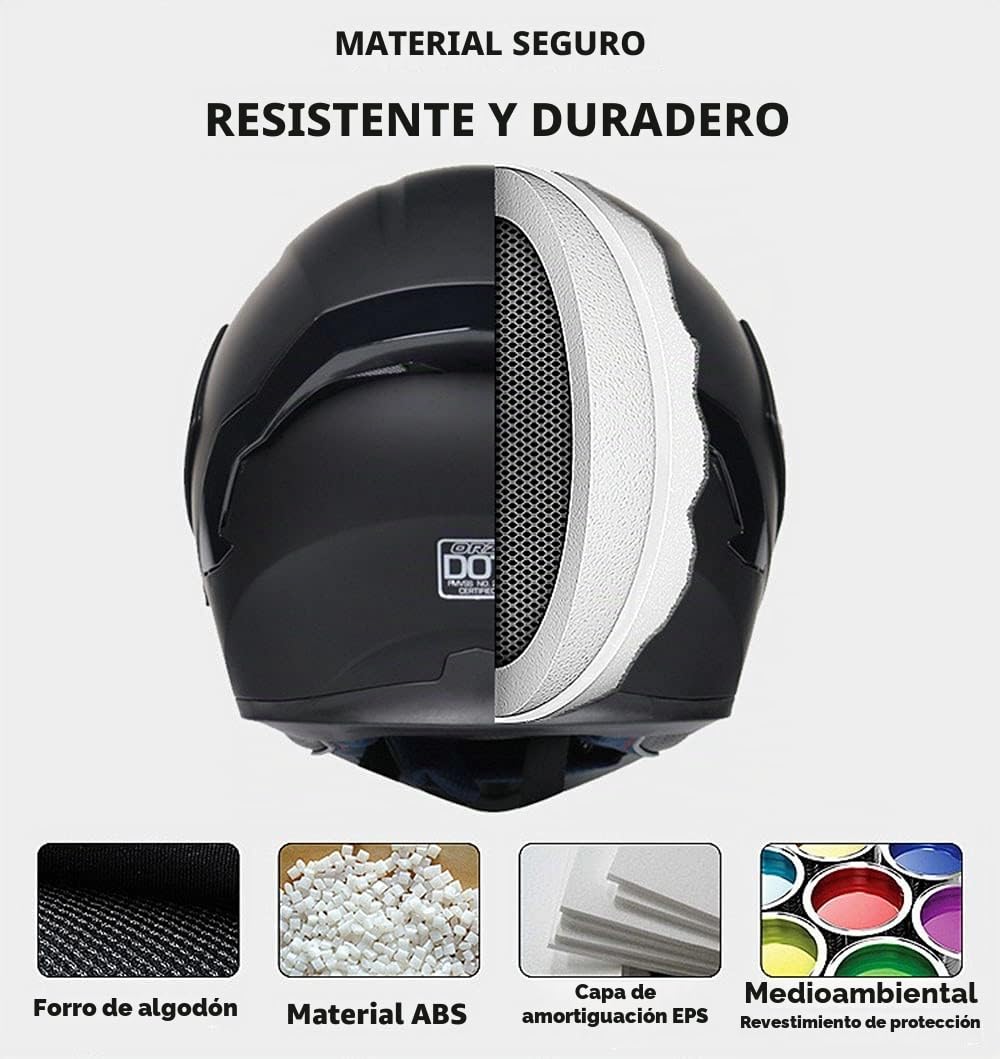Casco De Moto Modular Bluetooth Integrado, con Doble Visera Cascos De Motocicleta, Casco Integral ECE Homologado, para Mujeres Y Hombres, Transpirable Y Cómoda
