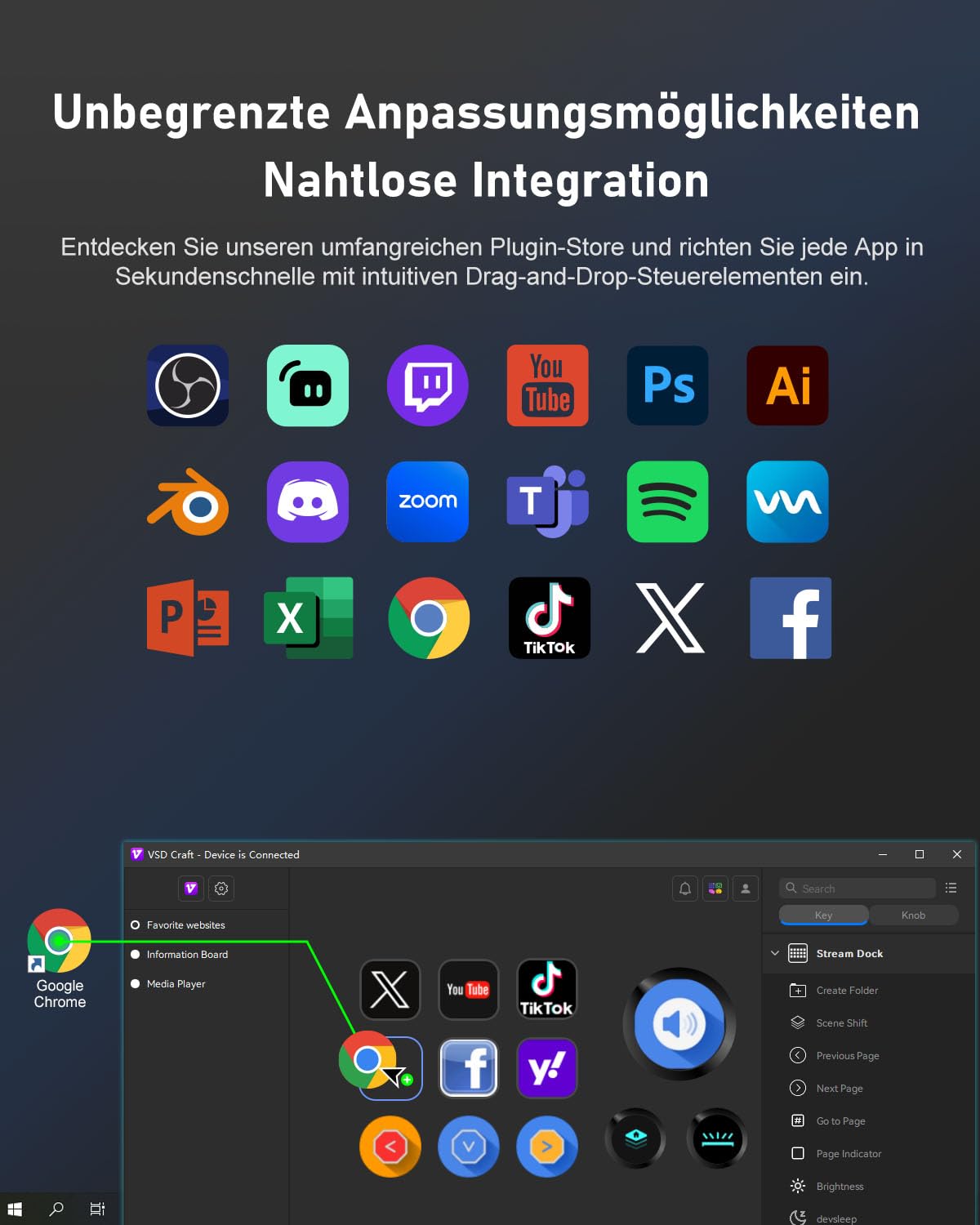 Basicolor N3 Stream Controller Deck con 6 tasti macro LCD, 3 pulsanti e 3 manopole - Tastiera programmabile per streaming (YouTube, OBS, Twitch), Creazione, Produttività (Office) e Gaming (Mac/PC)