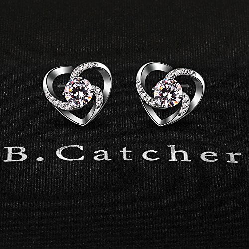 BCatcher-Pendientes-Mujer-corazon-Plata-de-Ley-925-Amor-a-Primera-Vista-con-San-Valentin-Regalo-Originales