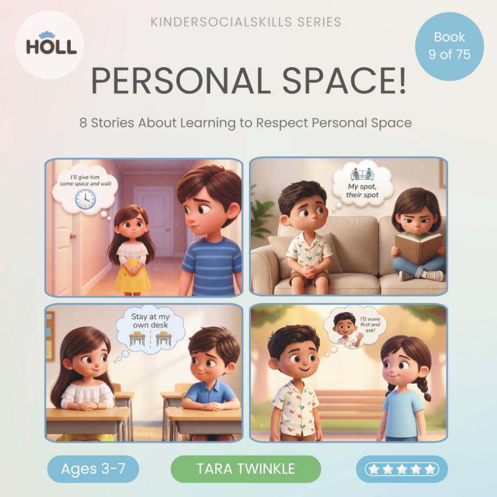 Personal Space | A Social Story for Kids | KinderSocialSkills: Teaching Boundaries & Comfort to Ages 3–7 Through Story — one step back