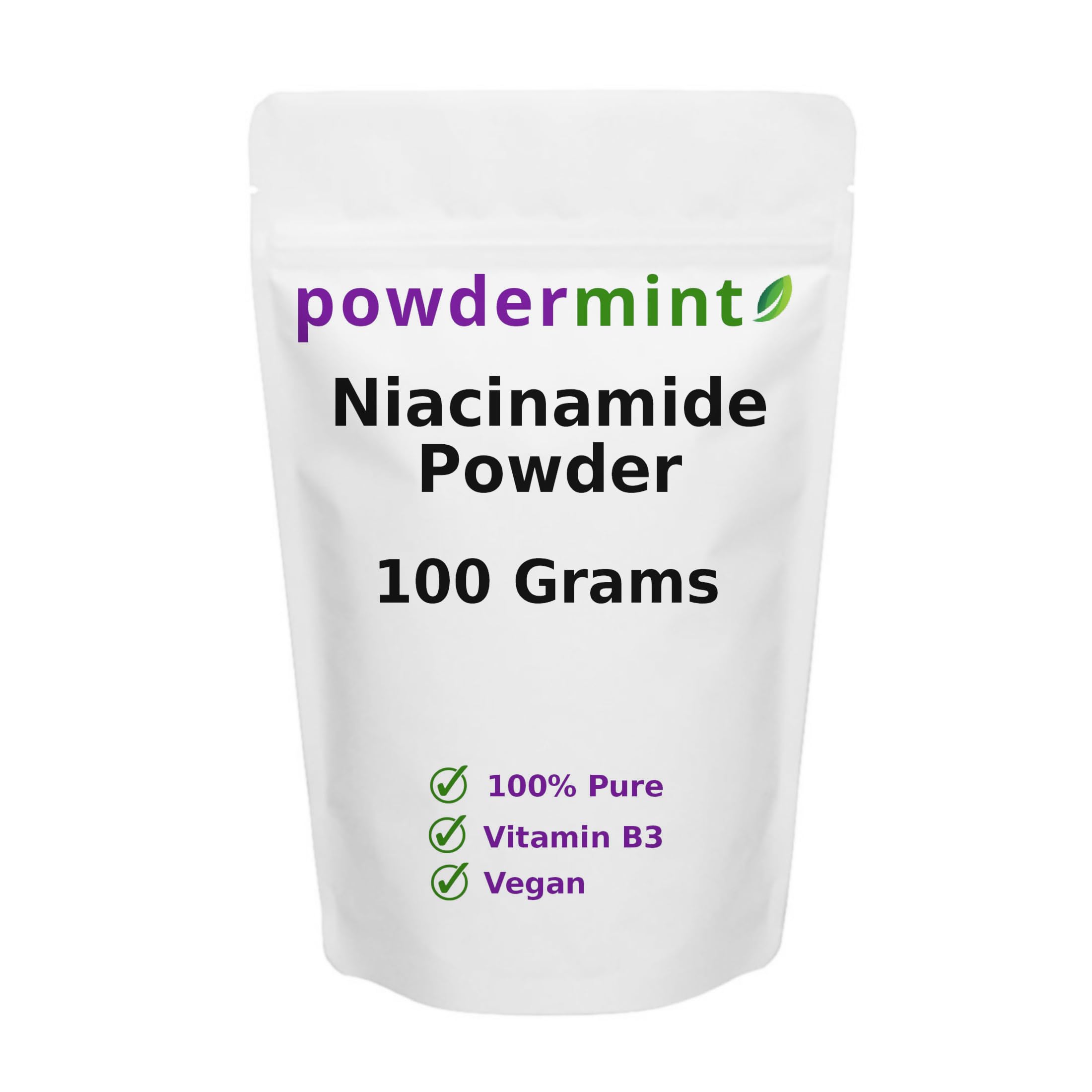 Niacinamide Powder (Vitamin B3) Pure Niacin Powder 500 mg Flush-Free Supplement (100 Grams)