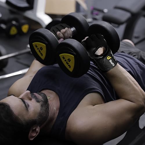 Miniatura 7 de Glofit Guantes de entrenamiento con soporte para muñeca para hombres y mujeres, guantes de levantamiento de pesas, antideslizantes, acolchados, sin