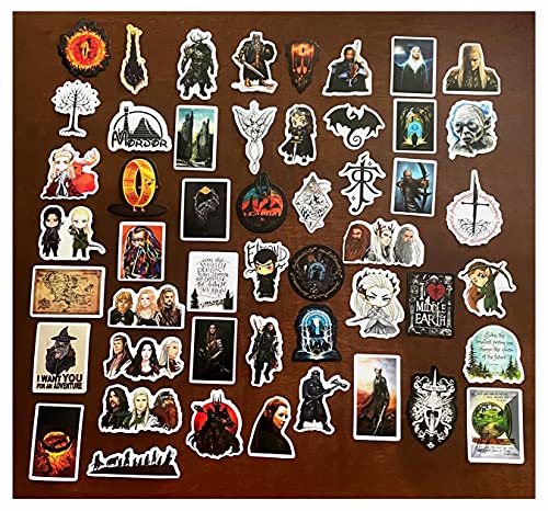 Wizards Magical Fantasy Lord of Non-Repeating, 50 pcs the Ring Mythological Magic Vinyl Stickers for Hydro flask Water Bottles Laptop Computer Skateboard Car Bumper Waterproof Decals for Kids Adult Teens Girls