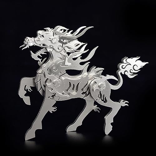 Microworld Kits de modelos de metal 3D, rompecabezas mecánicos Kylin 3D para adultos, colección Steel Warcraft DIY Animal Brain Teasers 3D