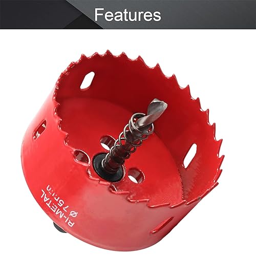 Miniatura 3 de Utoolmart Broca bimetálica de sierra de agujero de 2.953 in2.95 pulgadas, profundidad de corte de 0.984 in1 pulgada de profundidad de corte para