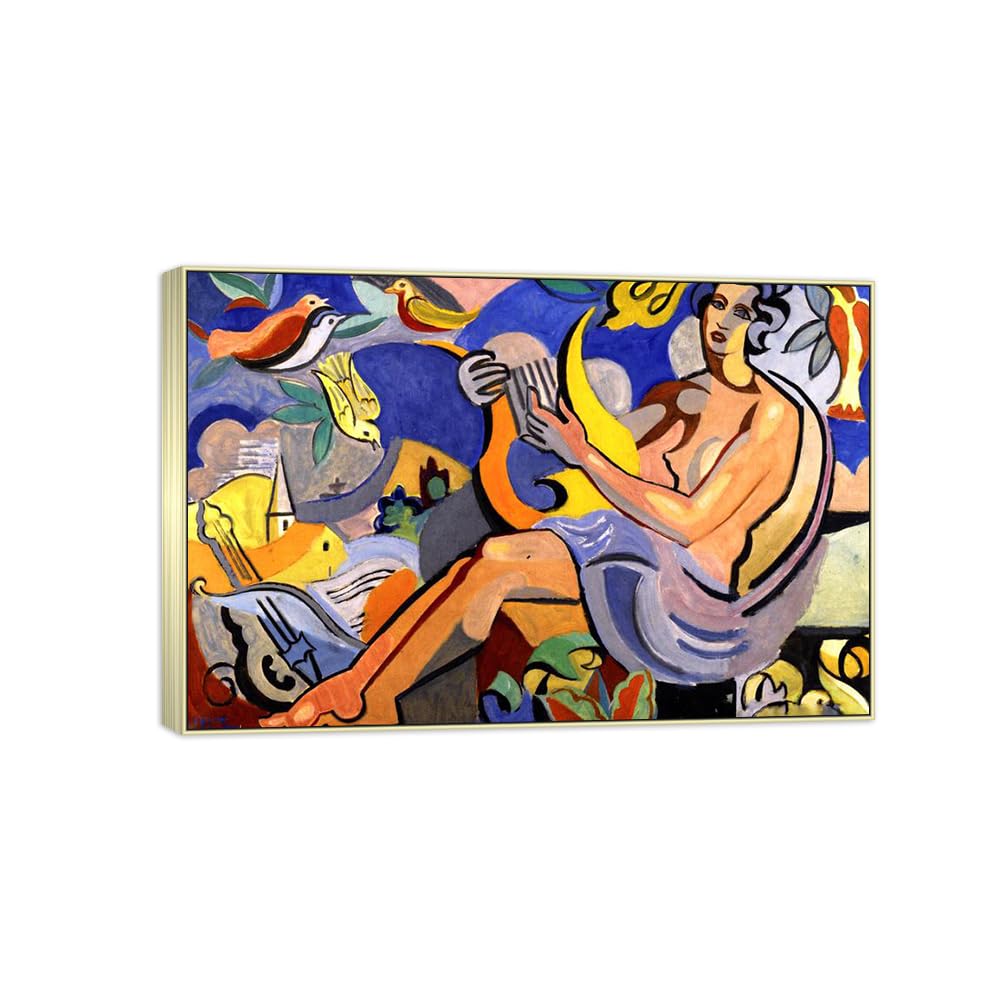 SDYSKKUG André Lhote Famous Wall Art for Living Room. Canvas Prints. Untitled. Artwork Painting Reproduction Modern Home Decor 60x40cm Silver Frame