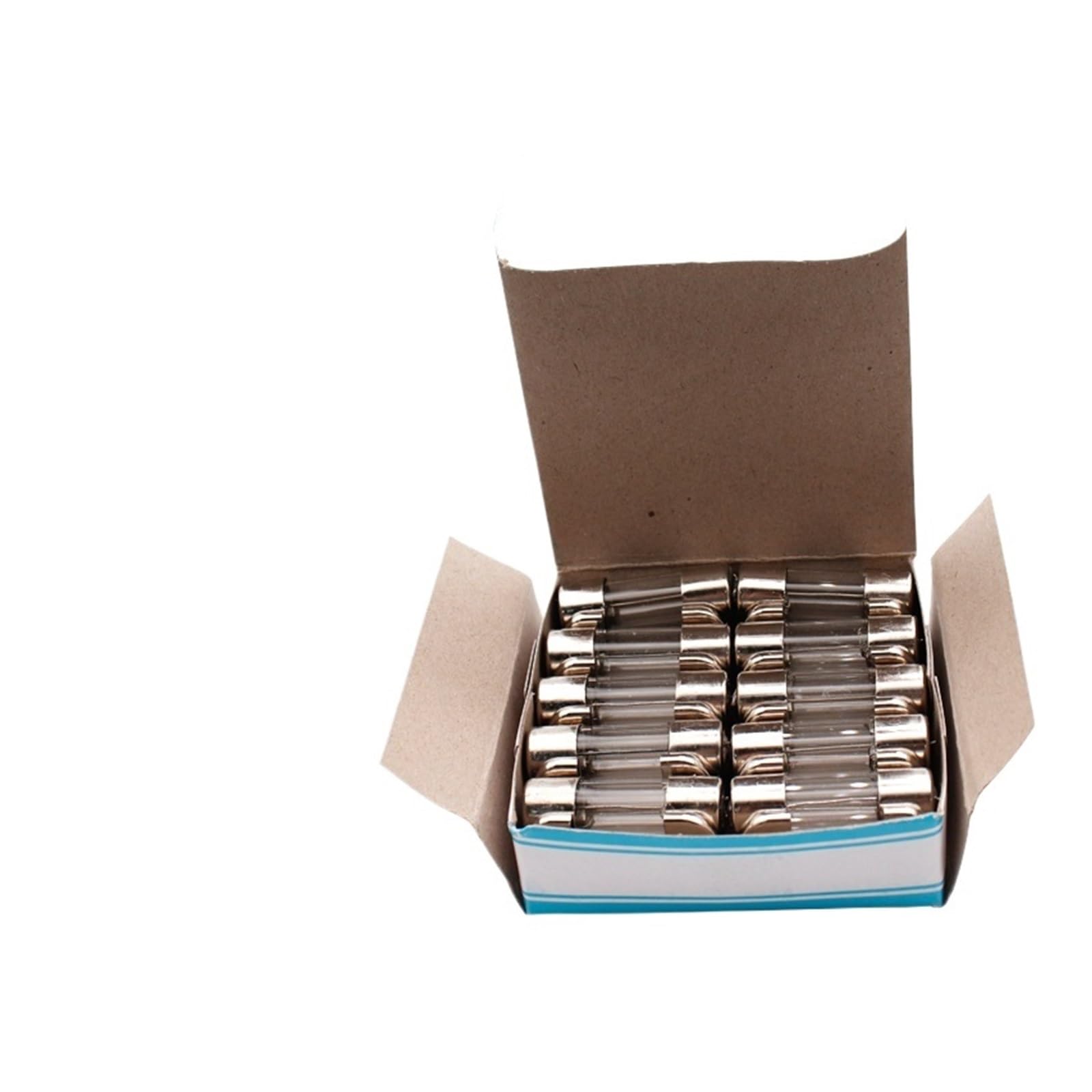 10 Fusibles Verre Type Couteau 8x37mm 250V - Assortiment D’ampérages (1A à 50A) Pour Marine, Auto, électronique