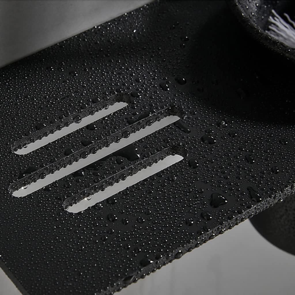 Toilet Brush Holder Toilet Bowl Brush Space Aluminum Long Handle Toilet Brush Punch-Free Wall-Mounted Toilet Brushes for Bathroom with Holder for Bathroom Toilet Brush with Holder Toilet Brush (Bla