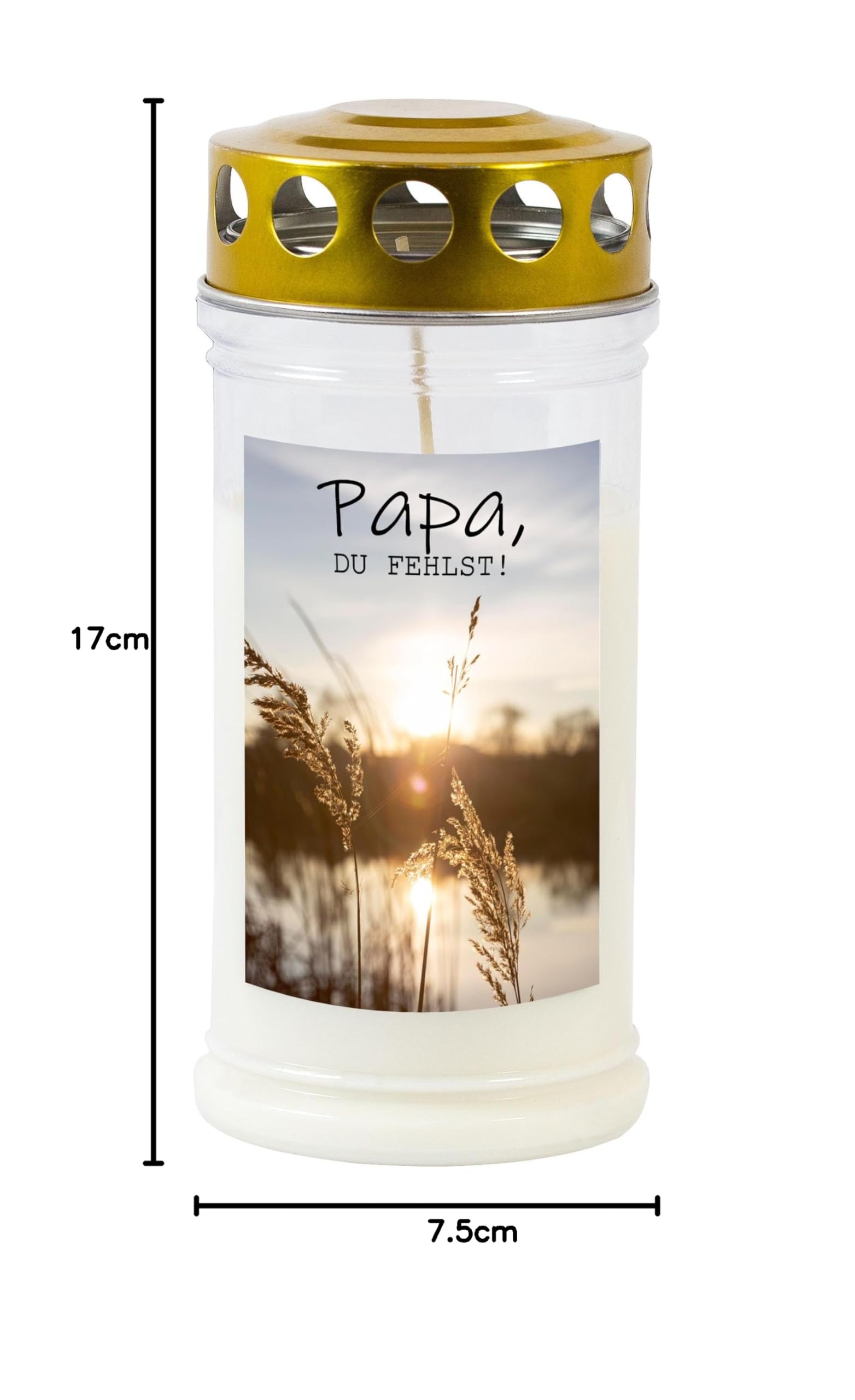 Grabkerze Du Fehlst Uns Sehr! - 70-90 Std. Brenndauer