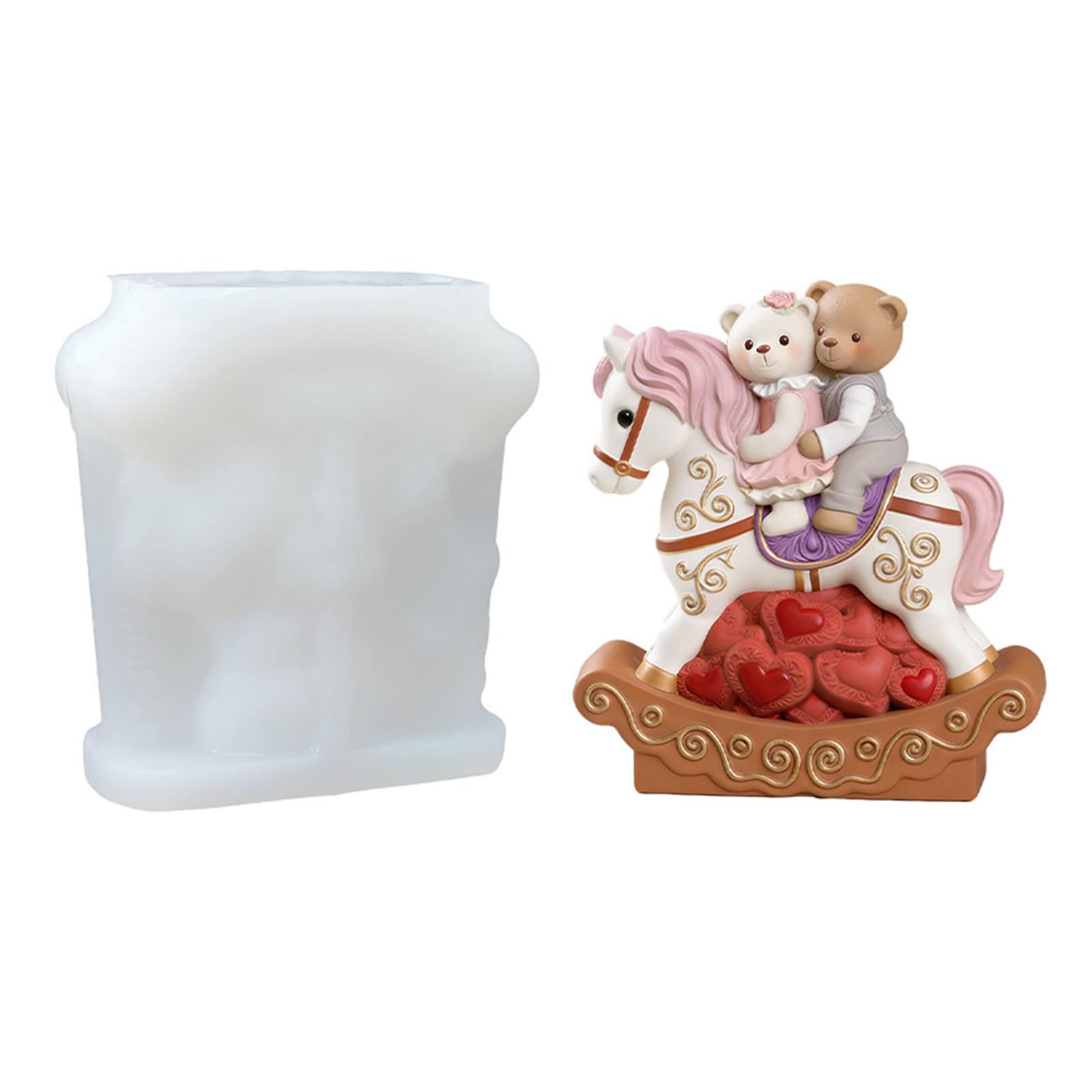Snorvixre Creative Silicone in Fun Rocking Horse Bear Designs Suitable for Making and Other Craft Projects Candlewax