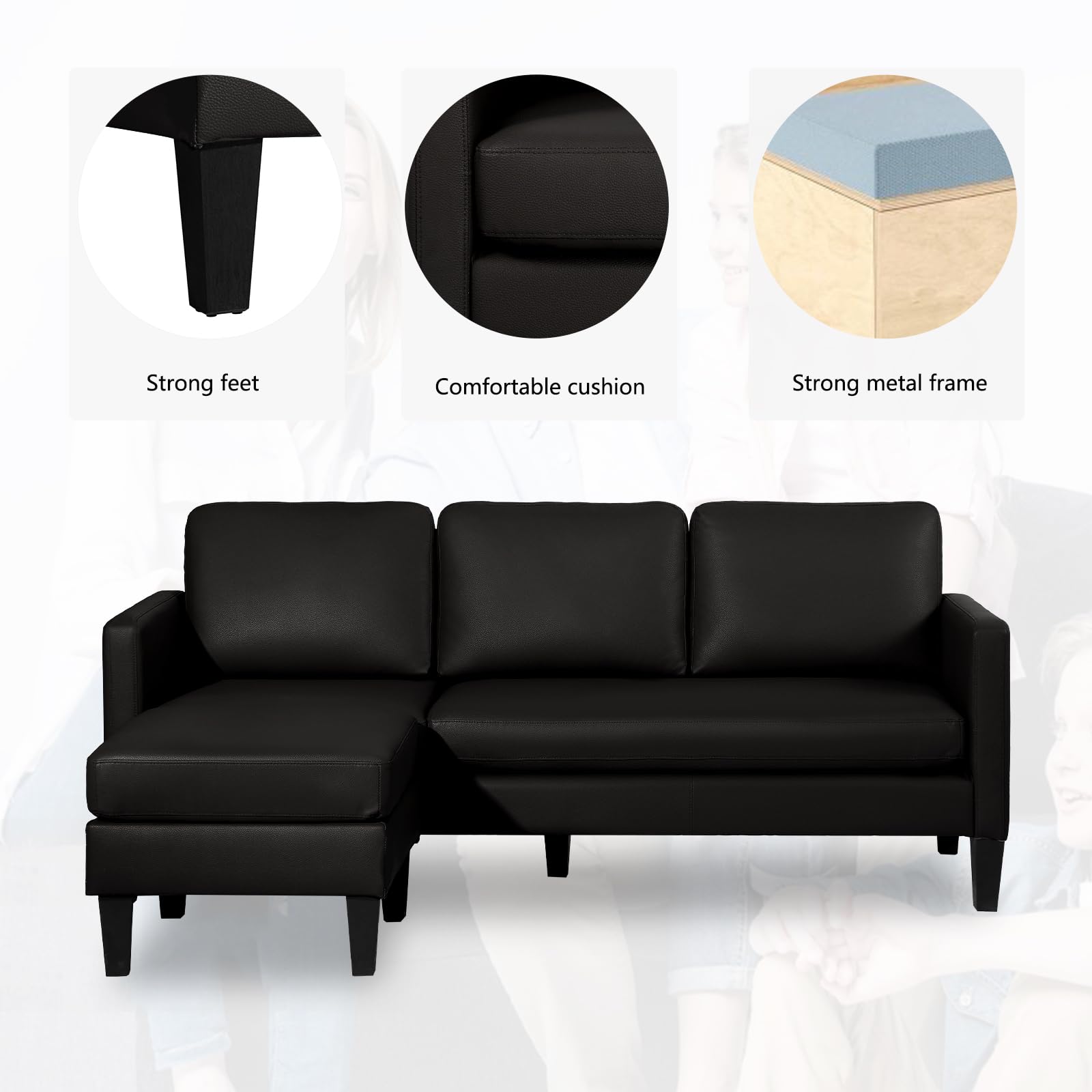 Amazon.com: GIODIR Convertible Sectional Sofa Couch, L-Shaped