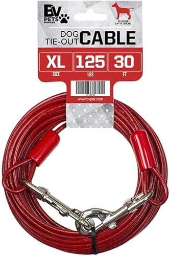 BV Cable de amarre para mascotas para perros de hasta 90125250 libras 2530 pies BV Cable de amarre para mascotas para perros de hasta 90125250 libras 2530 pies