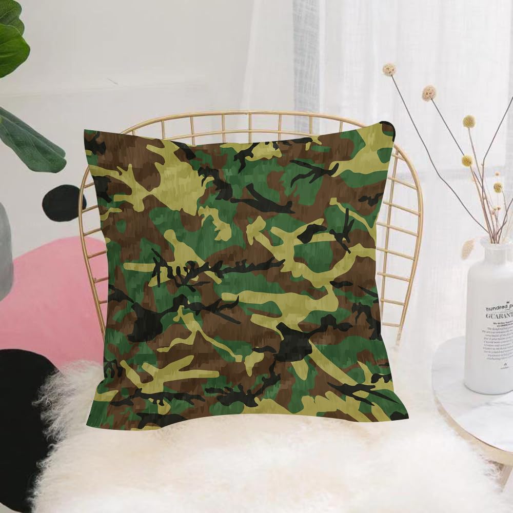 HYOSXW Cushion Cover,Throw Pillow Case Home Decorative for Living Room Bedroom Sofa Chair 16X16 Inch,Camouflage, Classic Germany Camouflage Pattern Forest Jungle Colors,Pillowcase 40X40cm