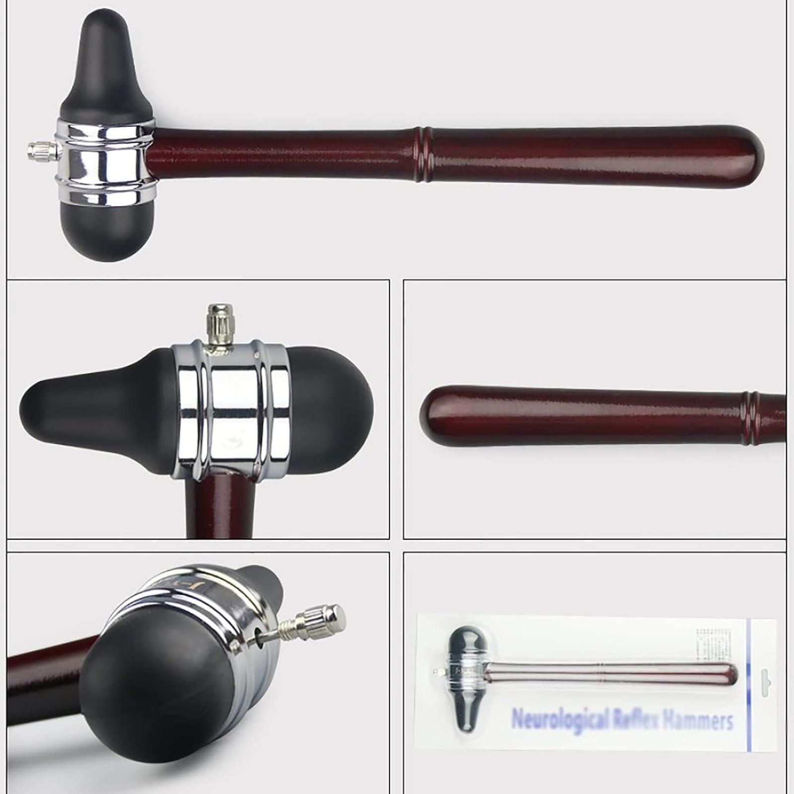 Professional Reflex Hammer Set, Medical Wooden Handle Neurological Hammer Professional Reflex for Nurses, EMS, Medical Students, Emergency Room